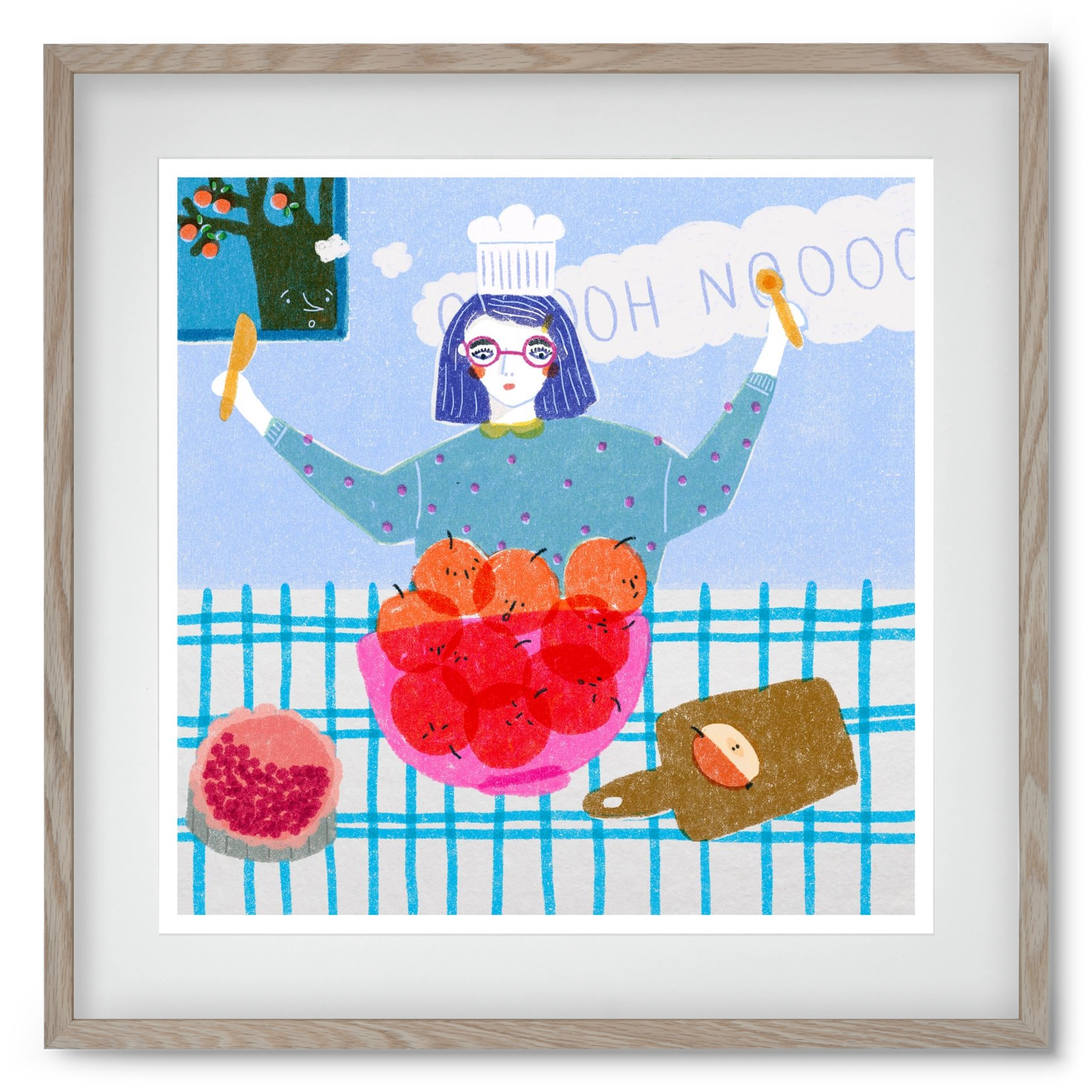 Almáspite, 50x50 cm (40x40 cm), Tölgy keret, paszpartuval