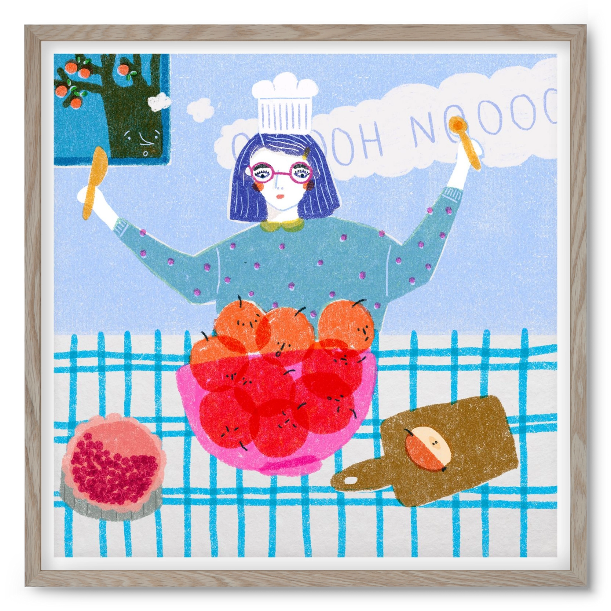 Almáspite, 50x50 cm (50x50 cm), Tölgy keret