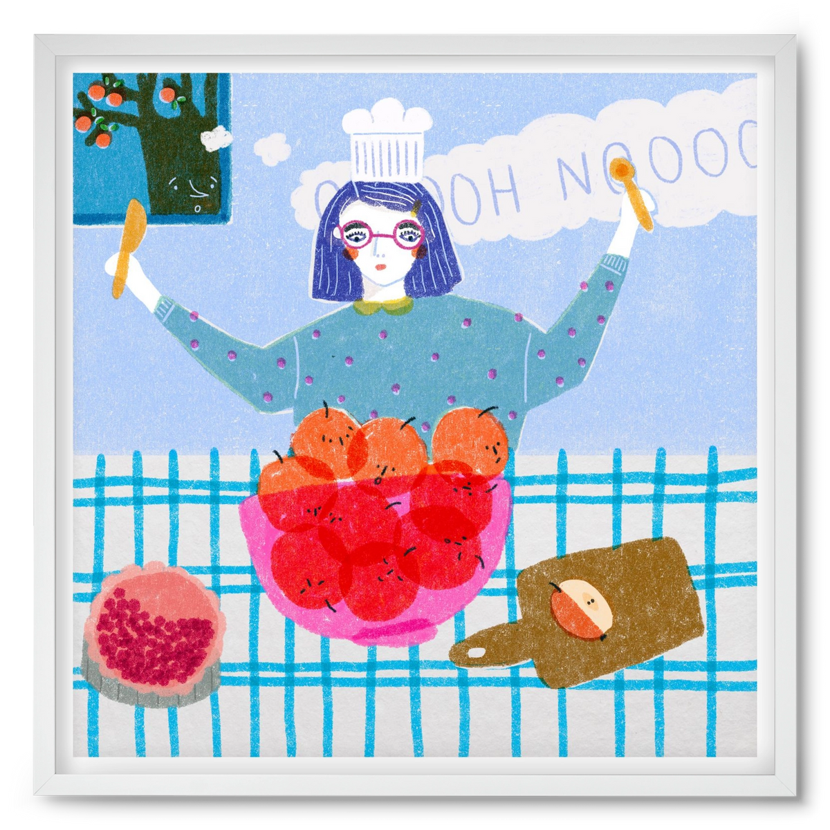 Almáspite, 50x50 cm (50x50 cm), Fehér keret