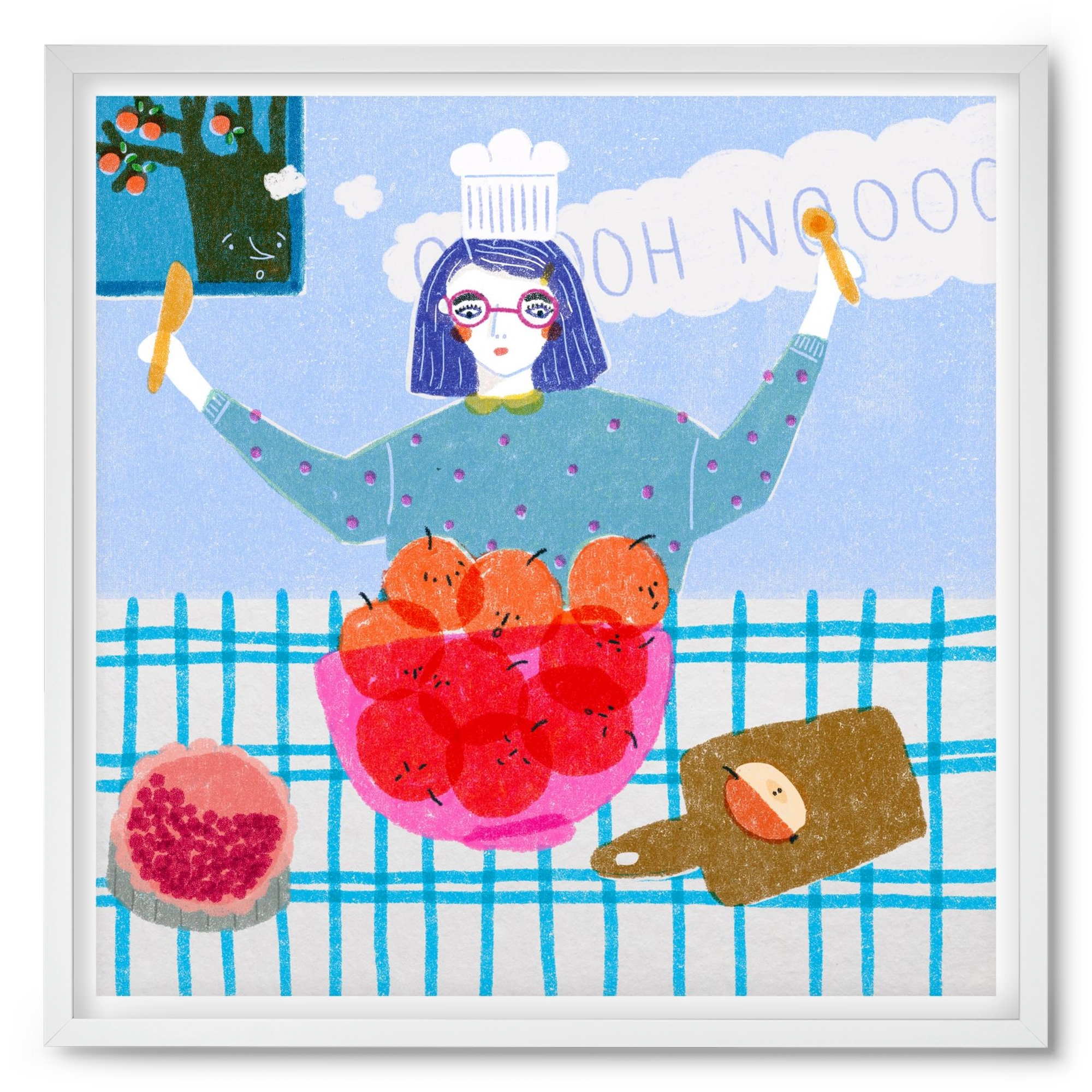 Almáspite, 50x50 cm (50x50 cm), Fehér keret