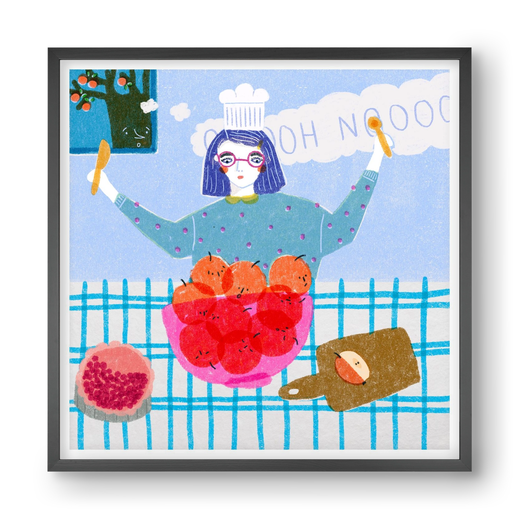 Almáspite, 40x40 cm (40x40 cm), Fekete keret