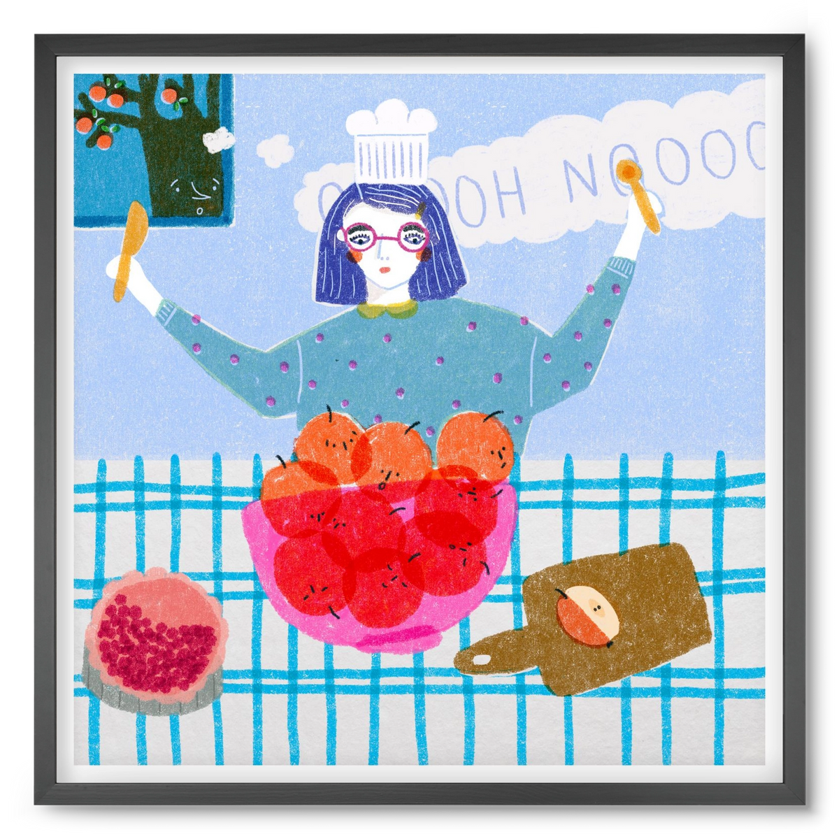 Almáspite, 50x50 cm (50x50 cm), Fekete keret