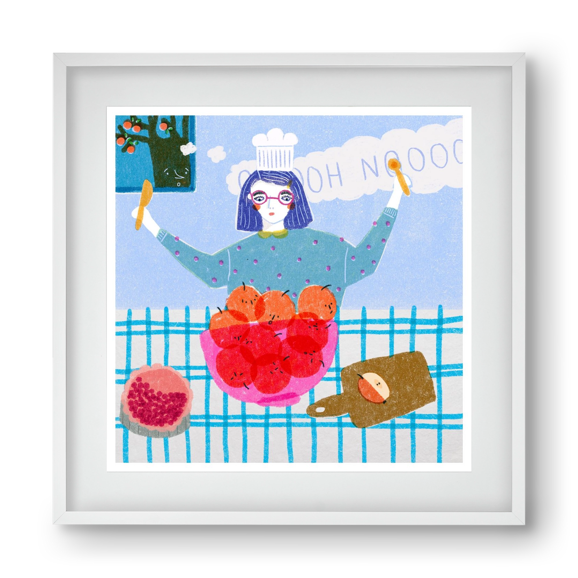 Almáspite, 40x40 cm (30x30 cm), Fehér keret, paszpartuval