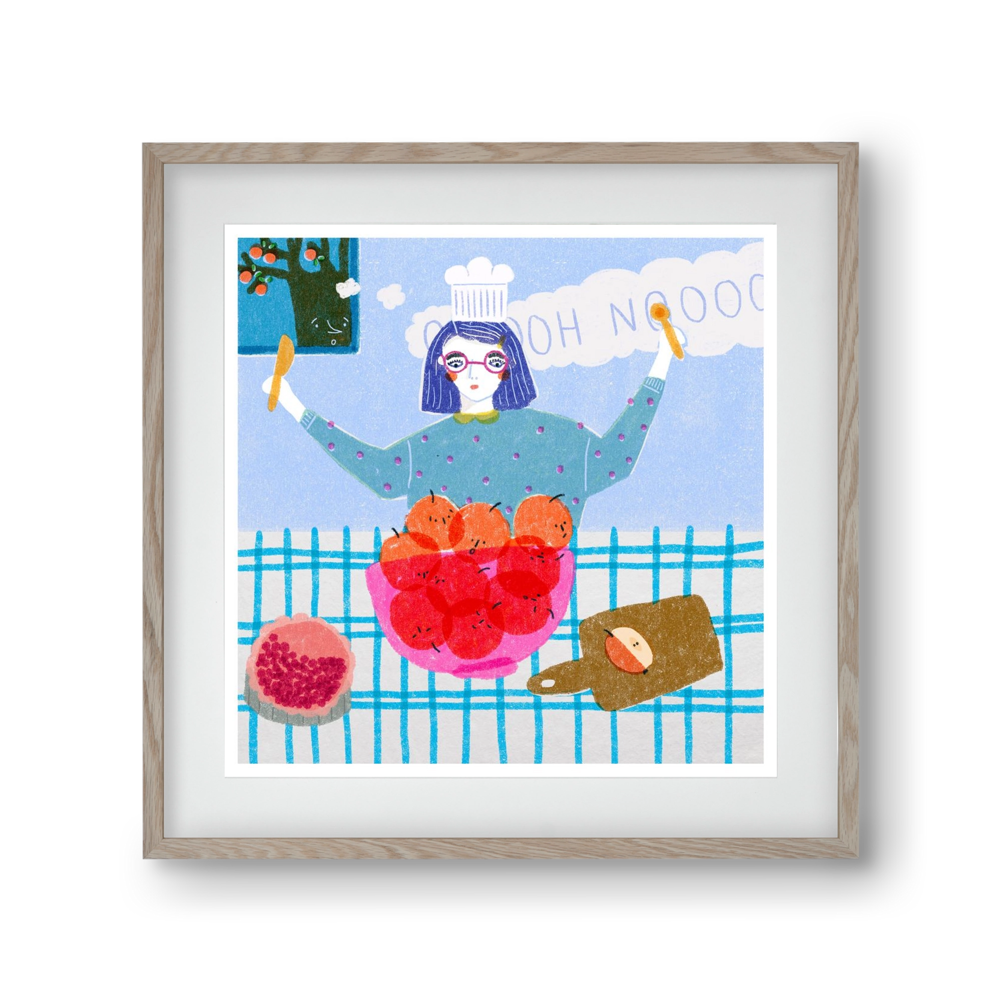 Almáspite, 30x30 cm (20x20 cm), Tölgy keret, paszpartuval