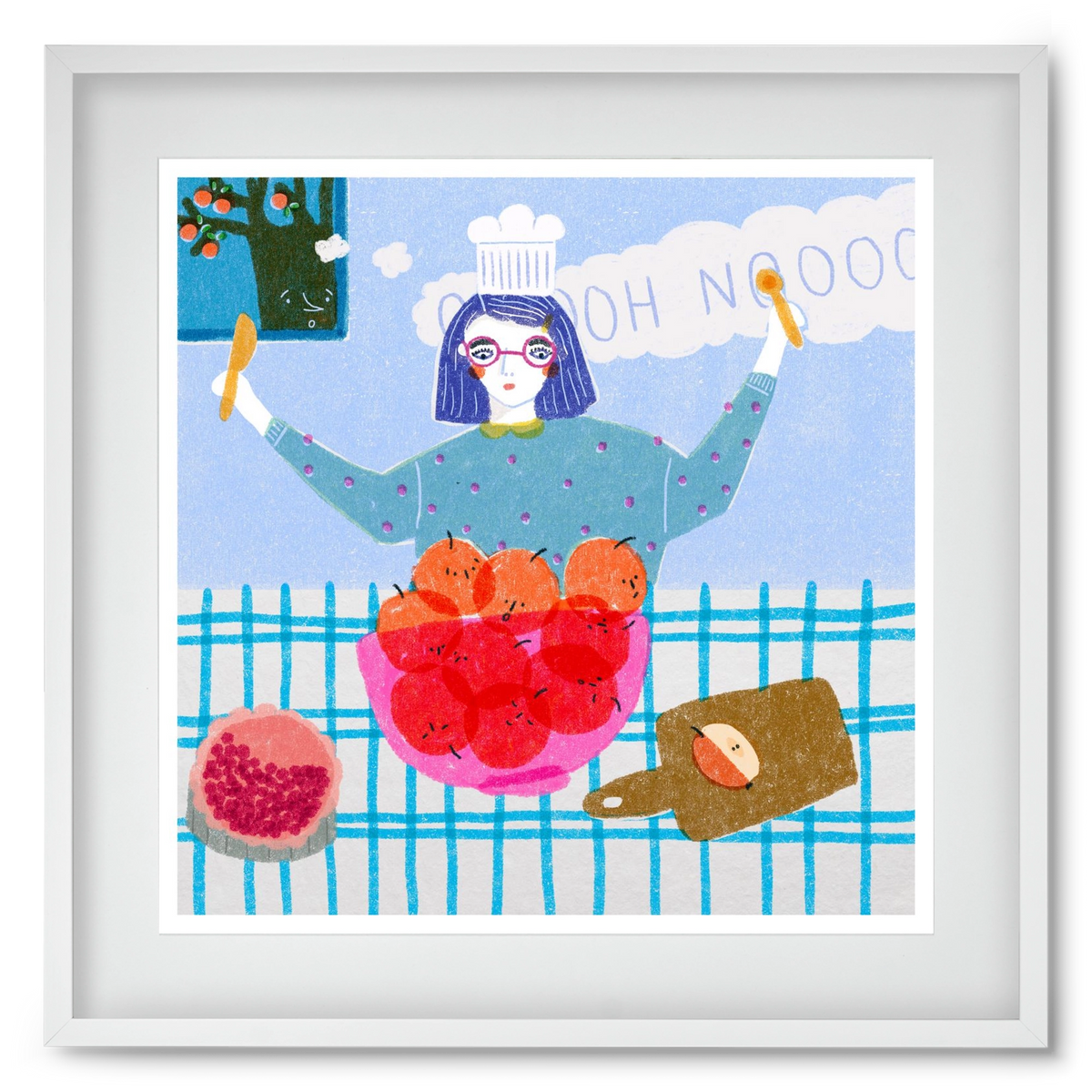 Almáspite, 50x50 cm (40x40 cm), Fehér keret, paszpartuval