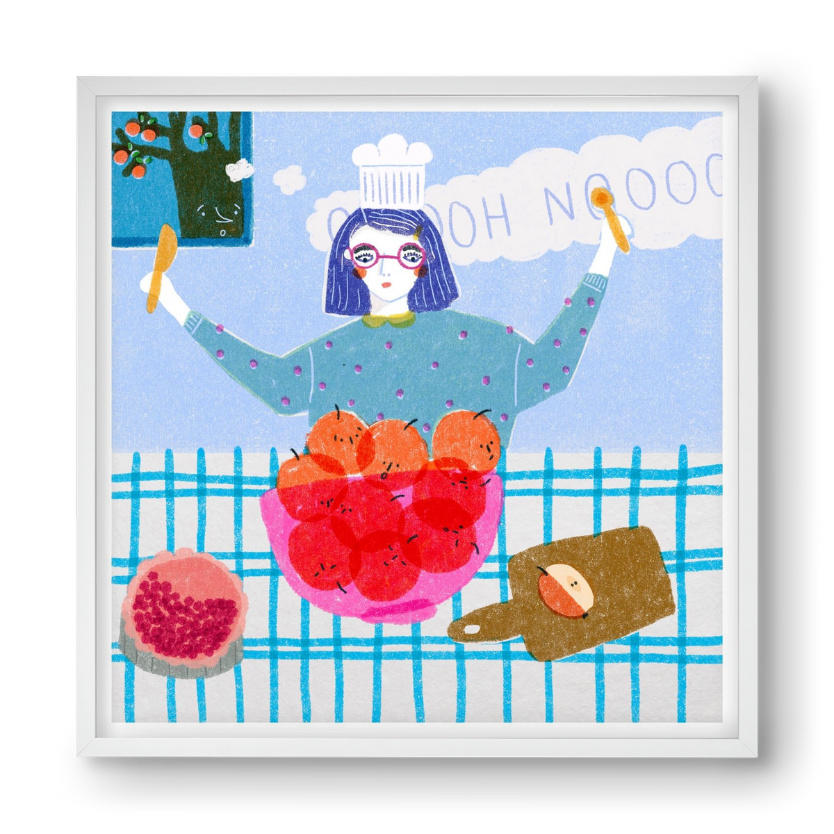 Almáspite, 40x40 cm (40x40 cm), Fehér keret