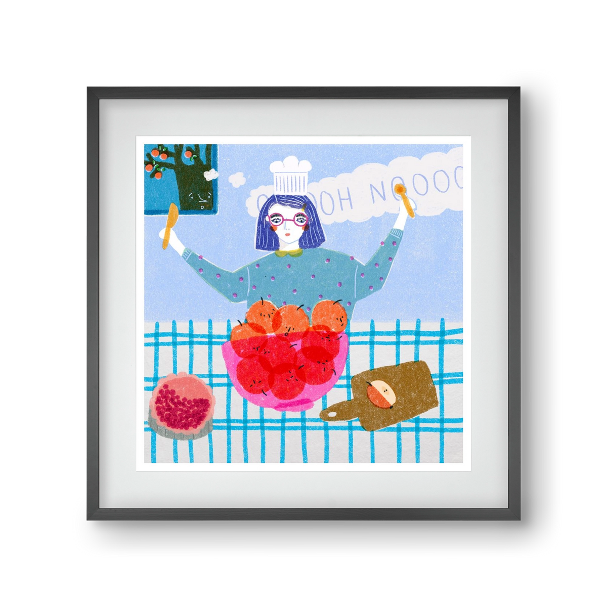 Almáspite, 30x30 cm (20x20 cm), Fekete keret, paszpartuval