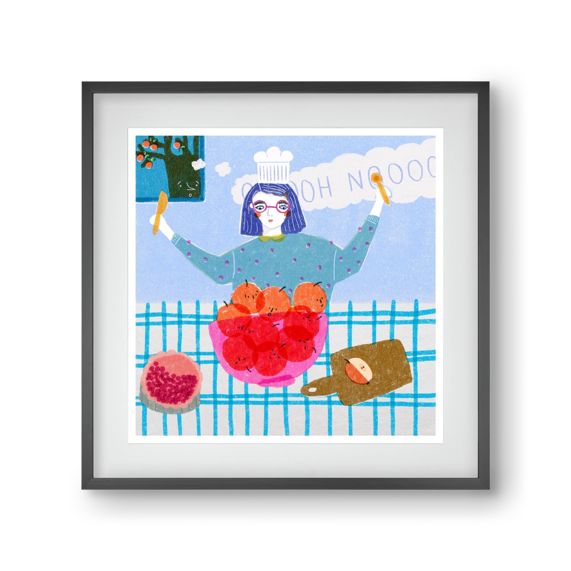 Almáspite, 30x30 cm (20x20 cm), Fekete keret, paszpartuval