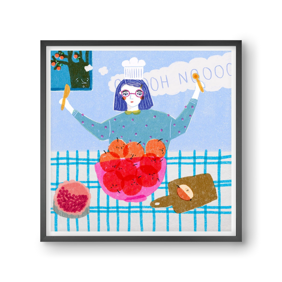 Almáspite, 30x30 cm (30x30 cm), Fekete keret