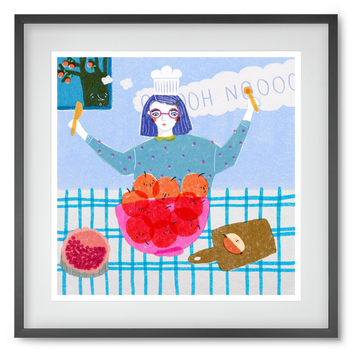 Almáspite, 50x50 cm (40x40 cm), Fekete keret, paszpartuval