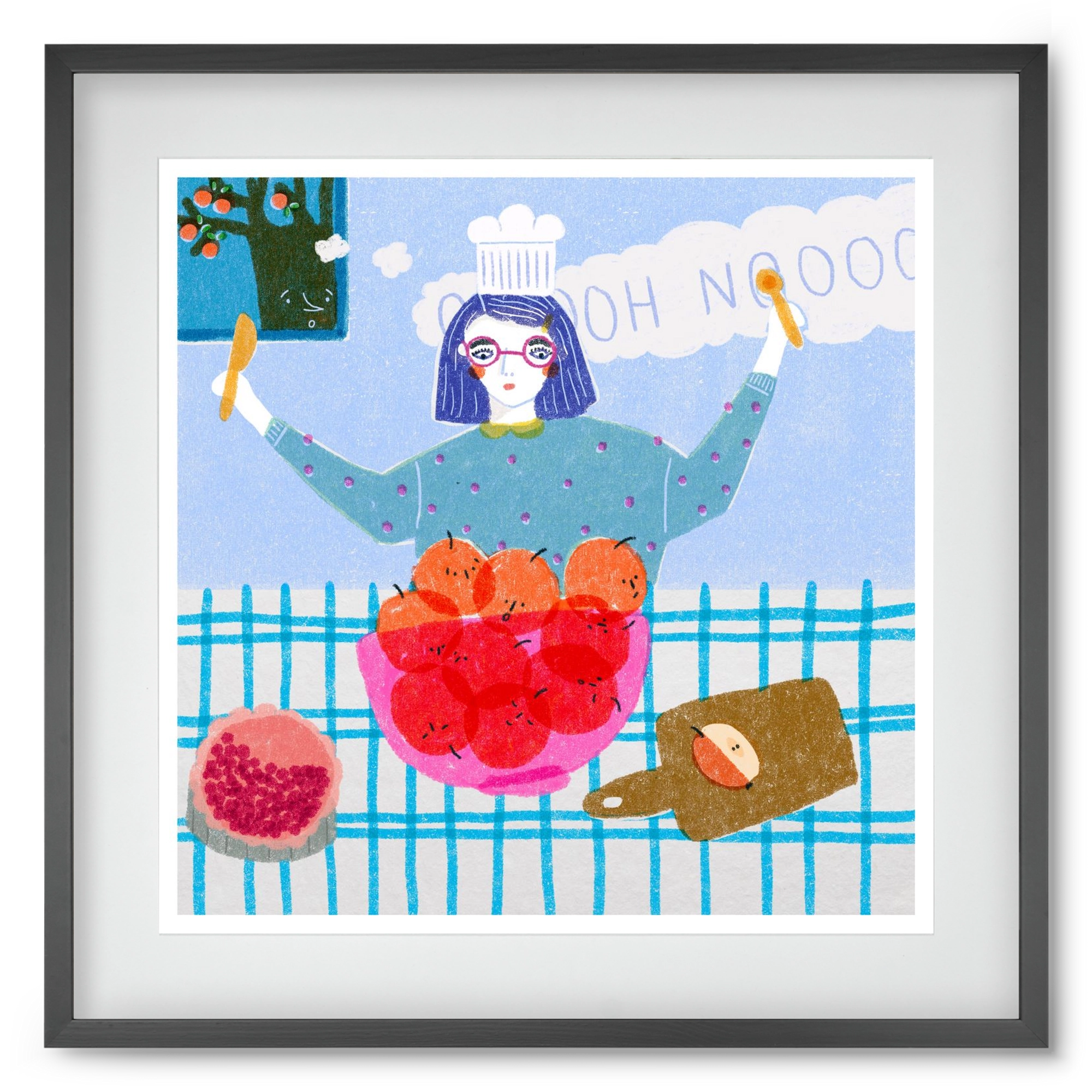 Almáspite, 50x50 cm (40x40 cm), Fekete keret, paszpartuval