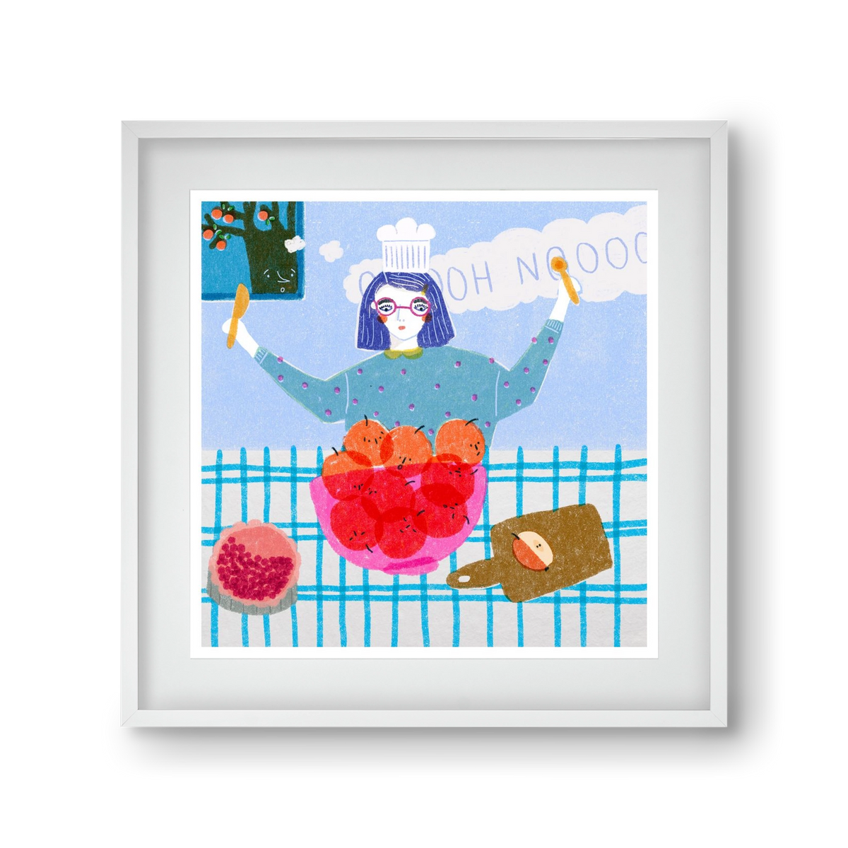 Almáspite, 30x30 cm (20x20 cm), Fehér keret, paszpartuval