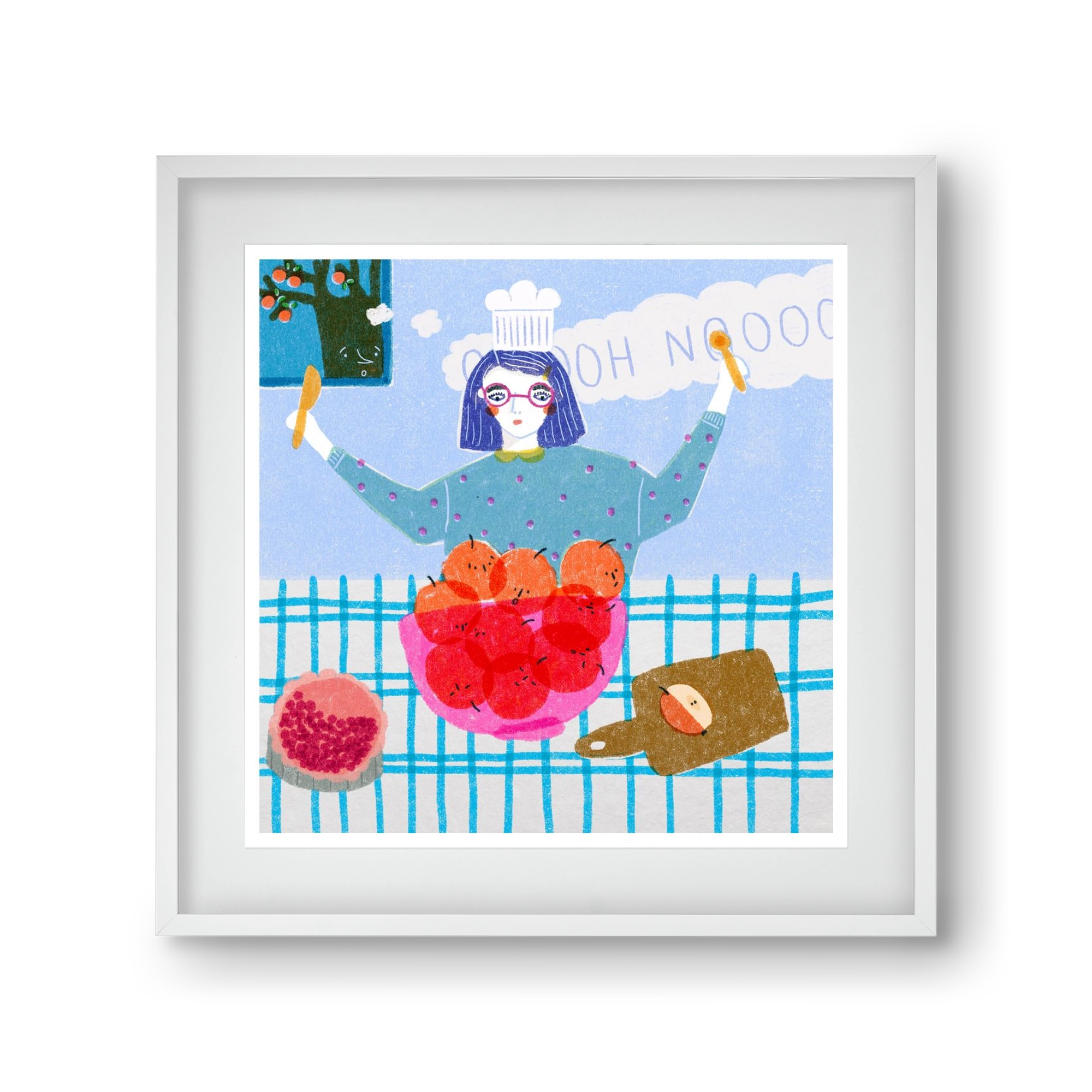 Almáspite, 30x30 cm (20x20 cm), Fehér keret, paszpartuval