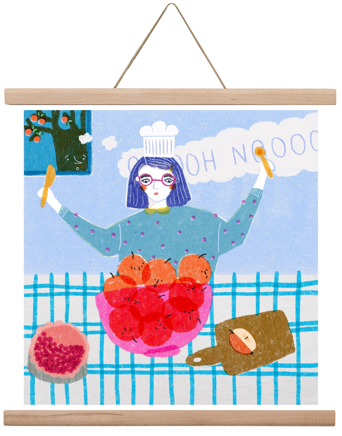 Almáspite, 40x40 cm (40x40 cm), Tölgy akasztó