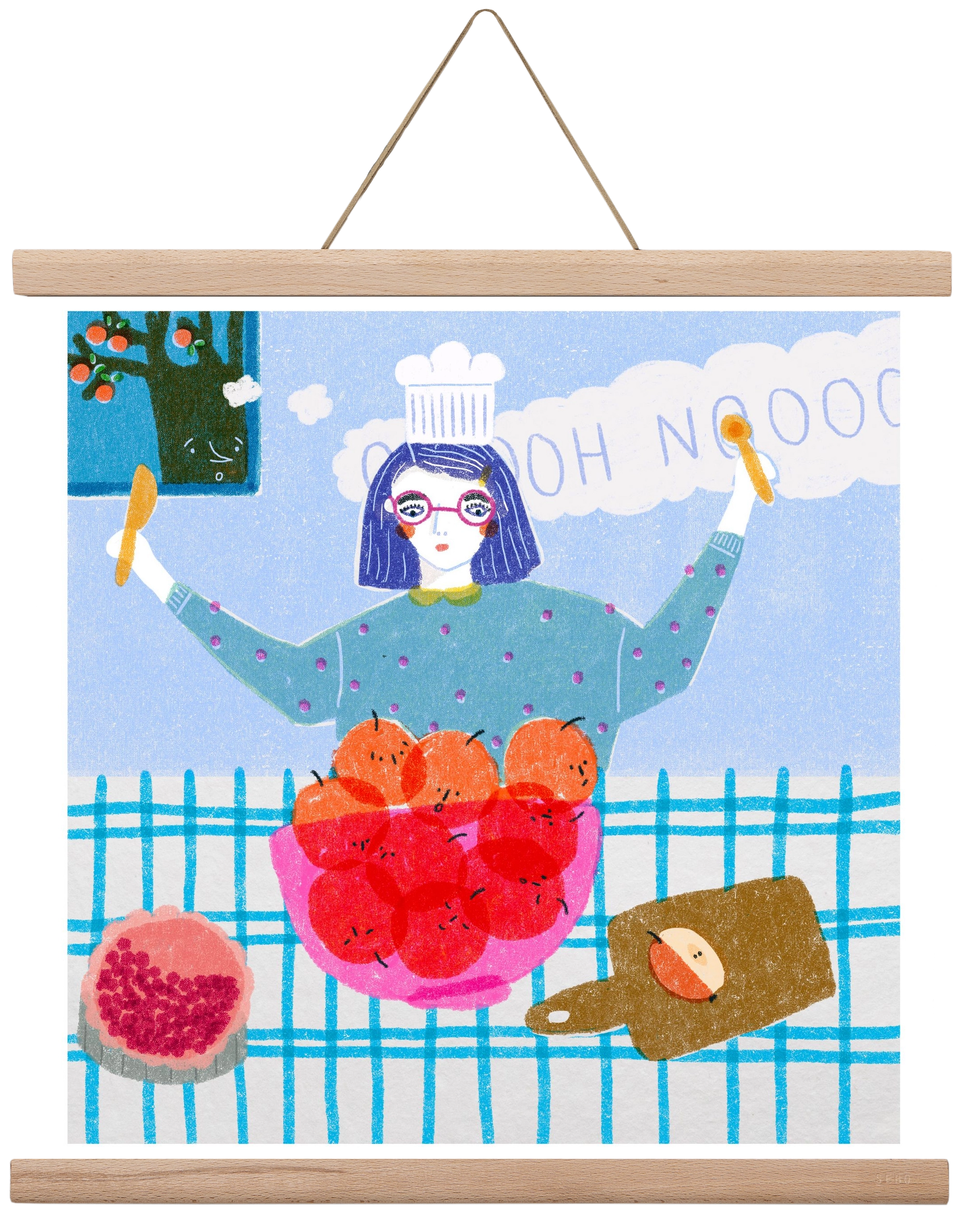 Almáspite, 40x40 cm (40x40 cm), Tölgy akasztó