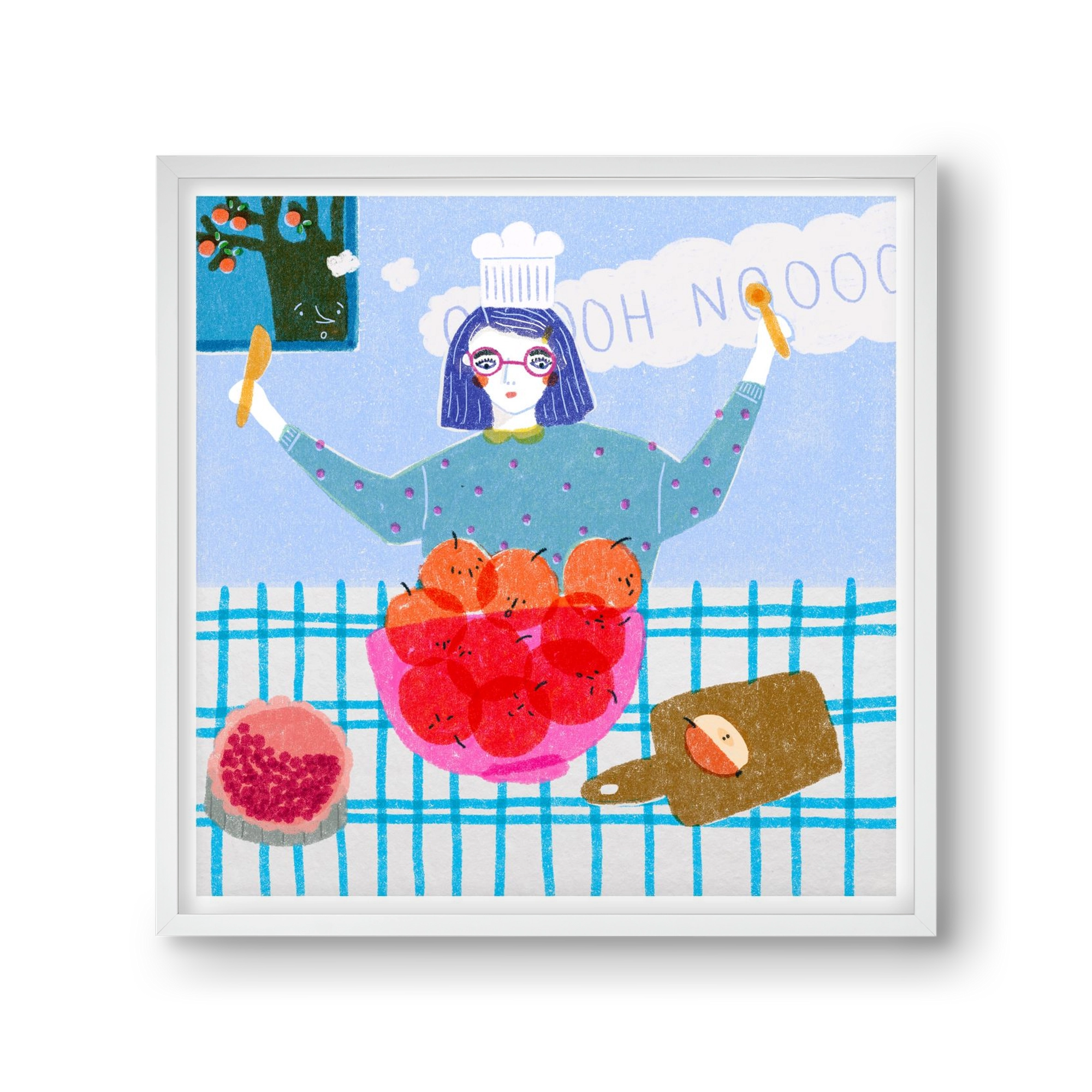 Almáspite, 30x30 cm (30x30 cm), Fehér keret