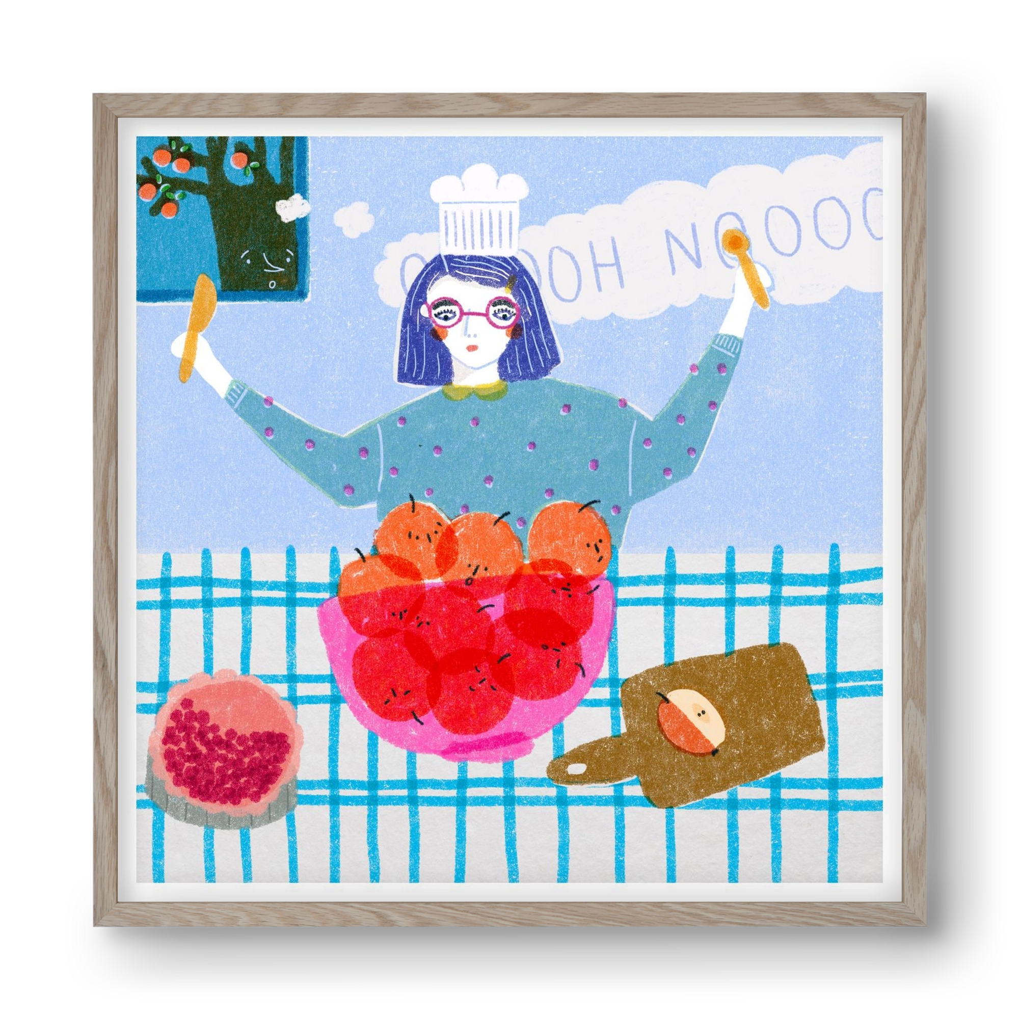 Almáspite, 40x40 cm (40x40 cm), Tölgy keret