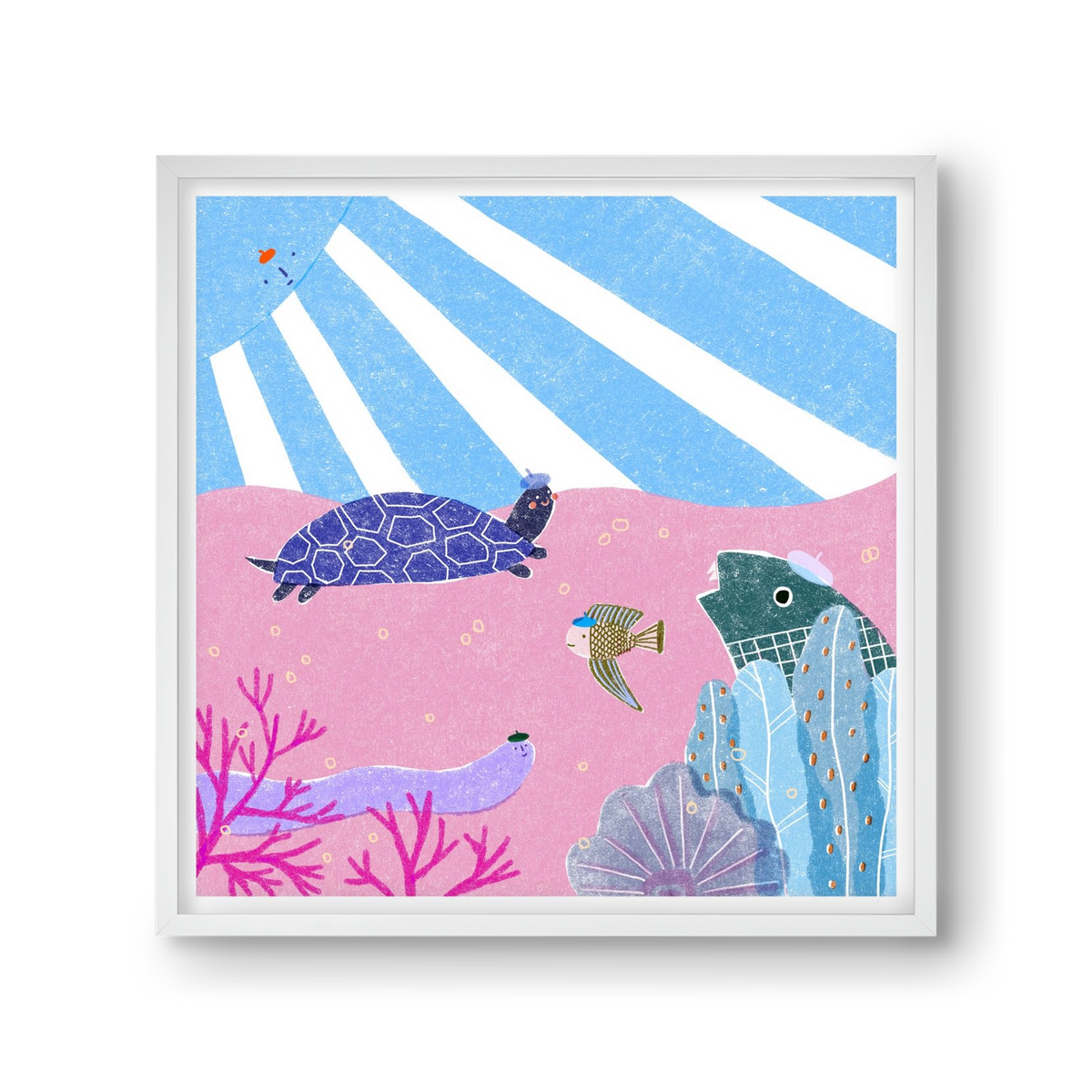 The happy gang, 30x30 cm (30x30 cm), Fehér keret