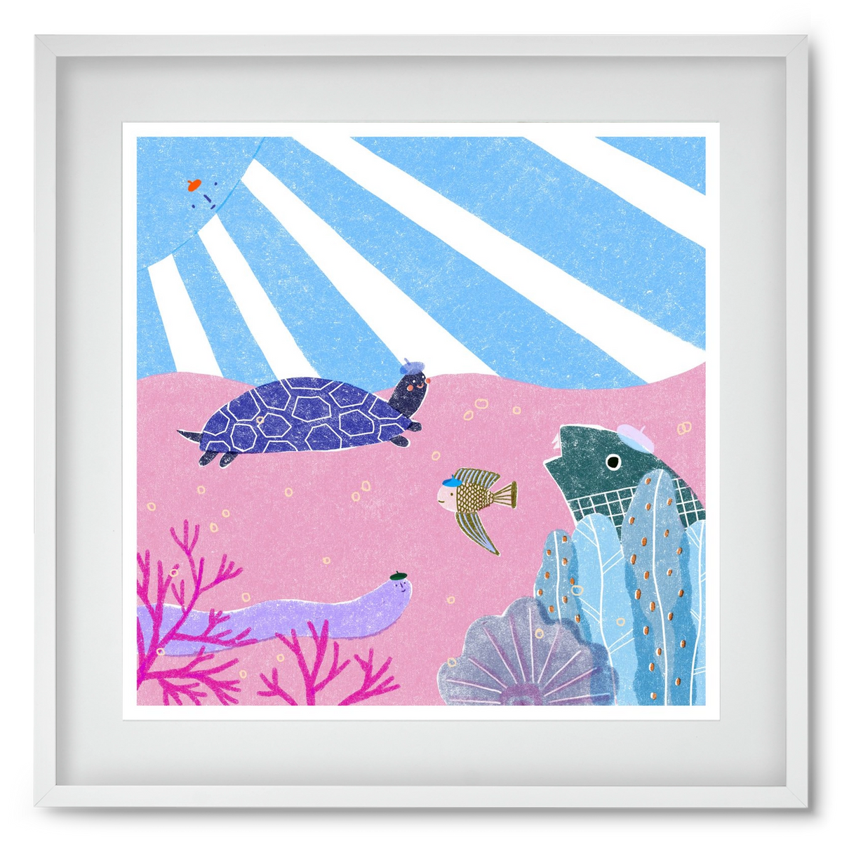 The happy gang, 50x50 cm (40x40 cm), Fehér keret, paszpartuval