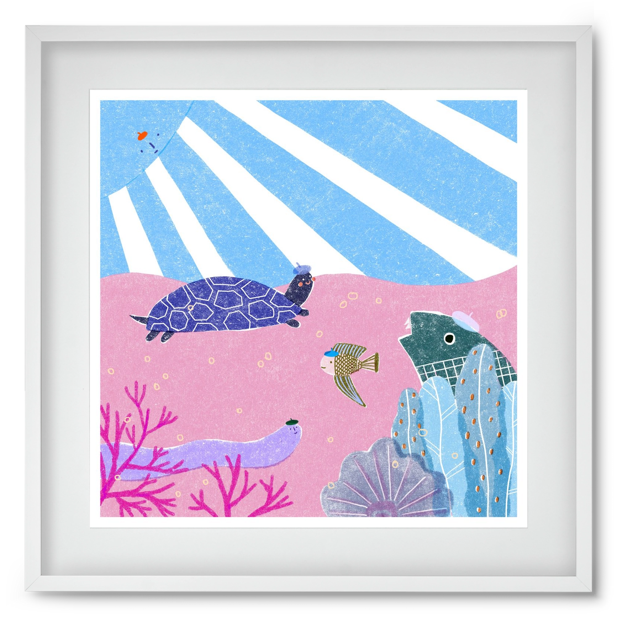 The happy gang, 50x50 cm (40x40 cm), Fehér keret, paszpartuval