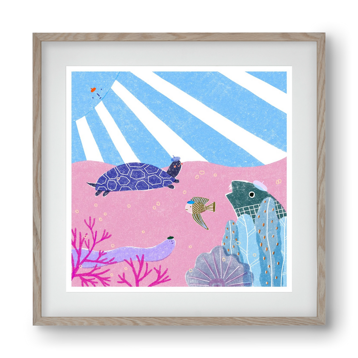 The happy gang, 40x40 cm (30x30 cm), Tölgy keret, paszpartuval