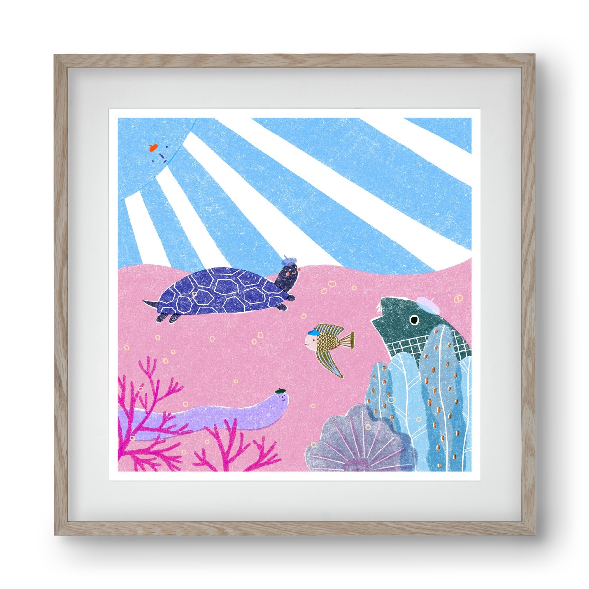 The happy gang, 40x40 cm (30x30 cm), Tölgy keret, paszpartuval