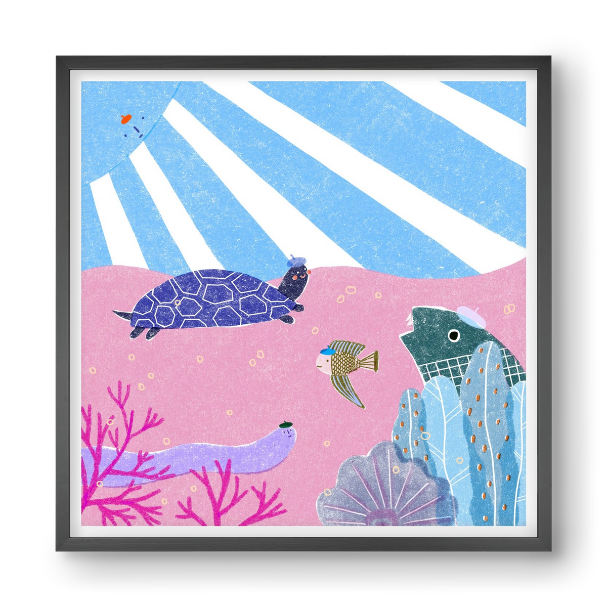 The happy gang, 40x40 cm (40x40 cm), Fekete keret