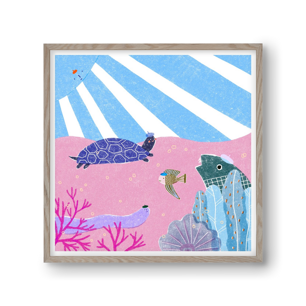 The happy gang, 30x30 cm (30x30 cm), Tölgy keret