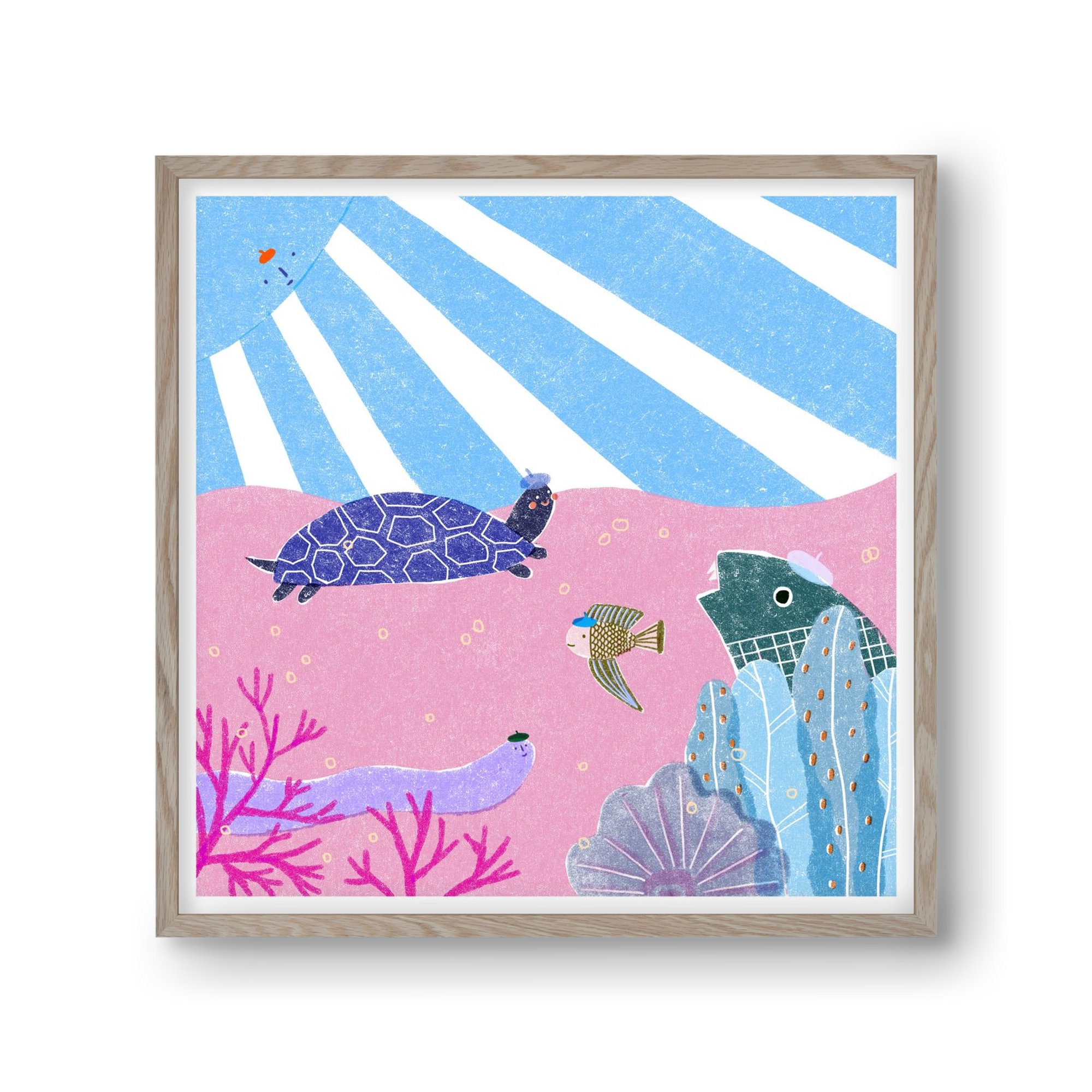 The happy gang, 30x30 cm (30x30 cm), Tölgy keret