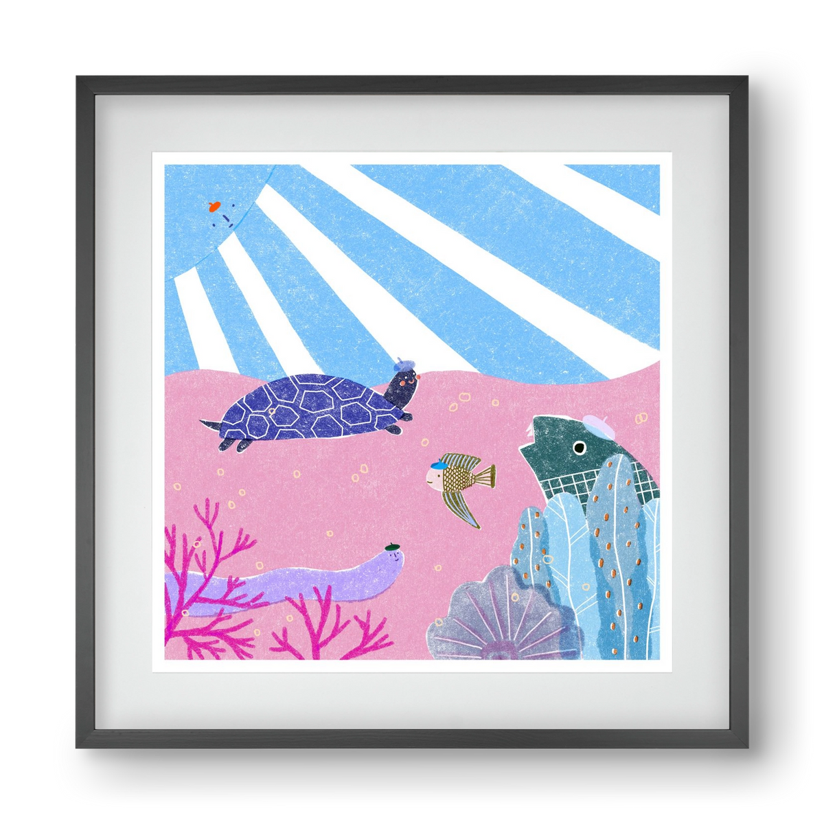 The happy gang, 40x40 cm (30x30 cm), Fekete keret, paszpartuval