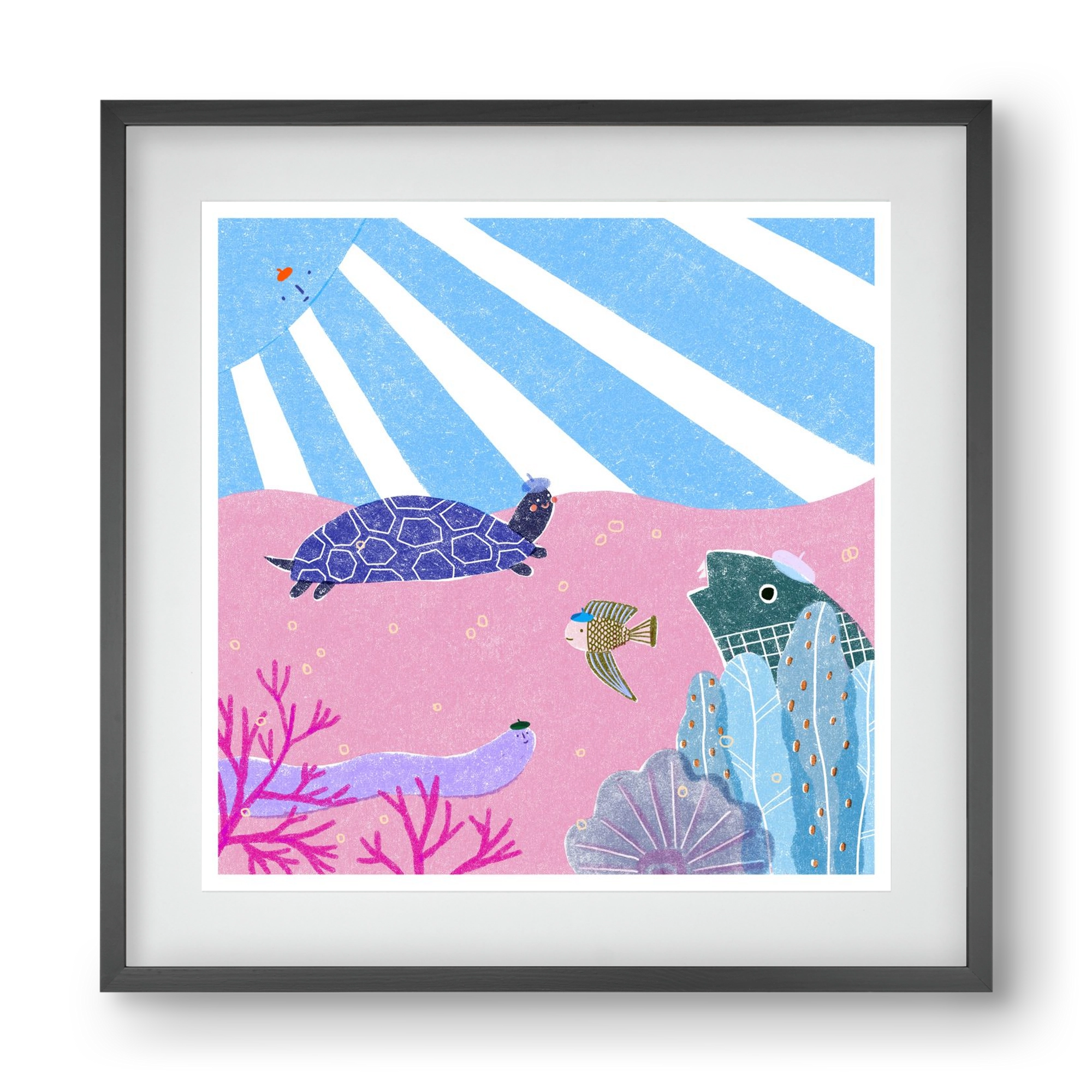 The happy gang, 40x40 cm (30x30 cm), Fekete keret, paszpartuval