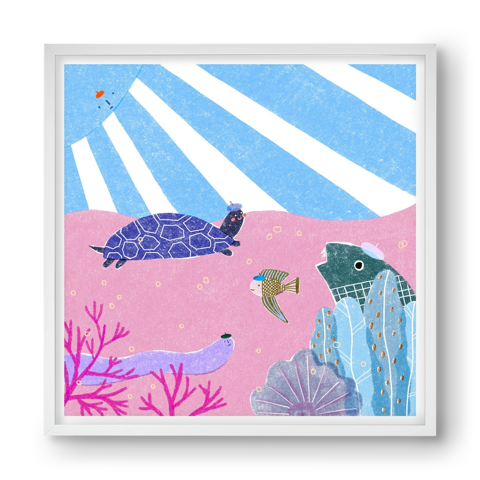 The happy gang, 40x40 cm (40x40 cm), Fehér keret