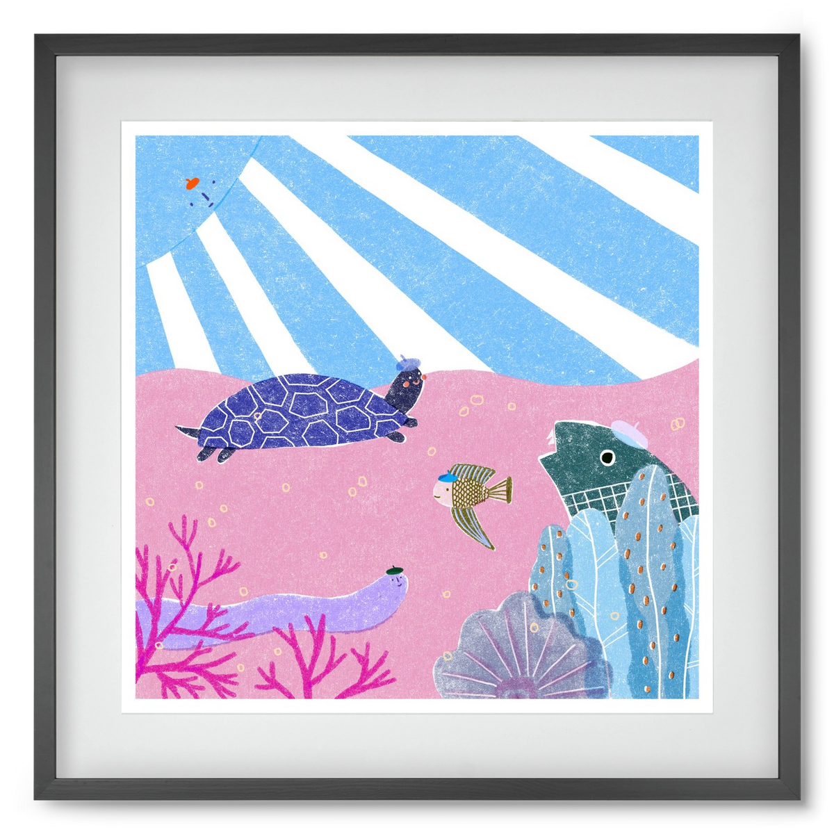 The happy gang, 50x50 cm (40x40 cm), Fekete keret, paszpartuval