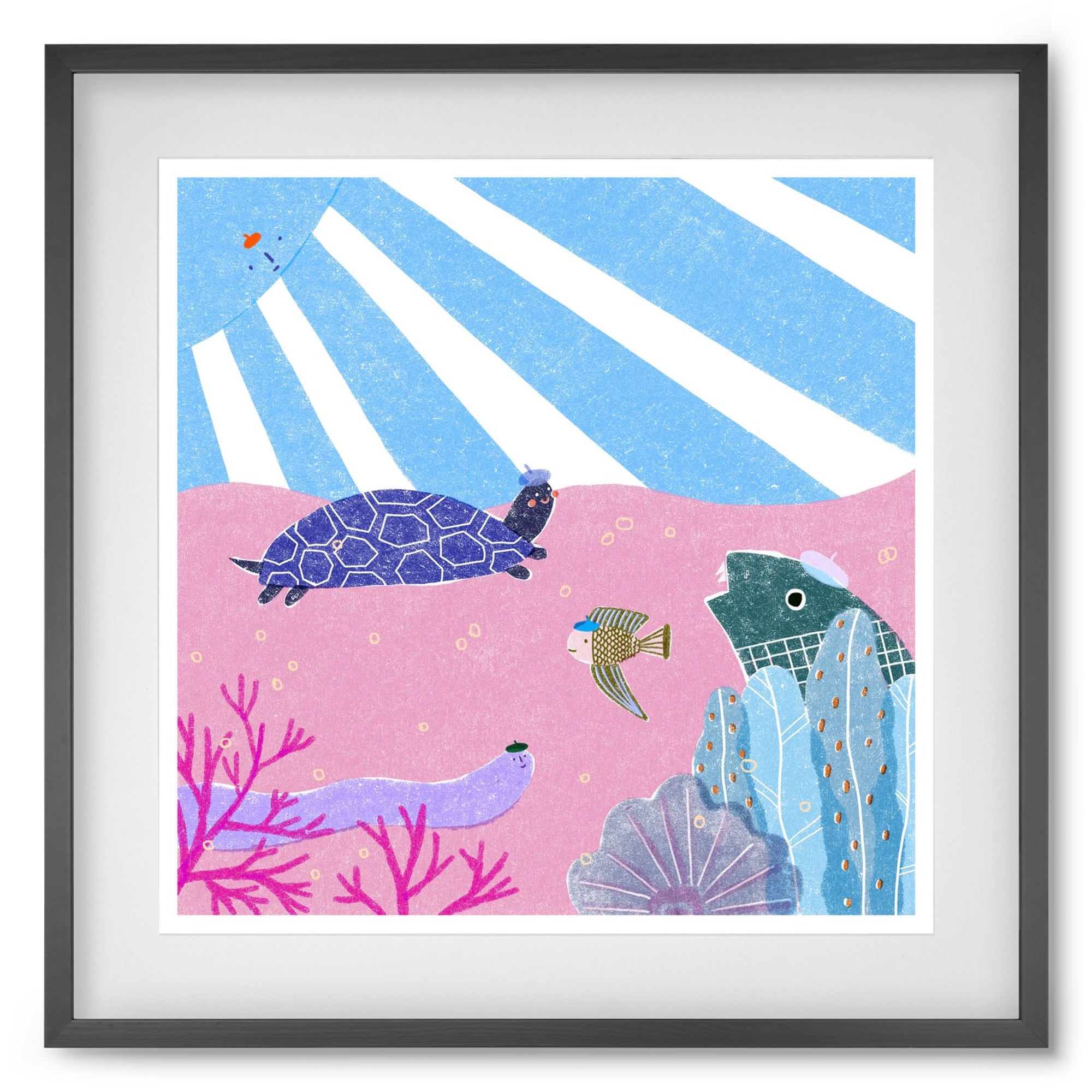 The happy gang, 50x50 cm (40x40 cm), Fekete keret, paszpartuval