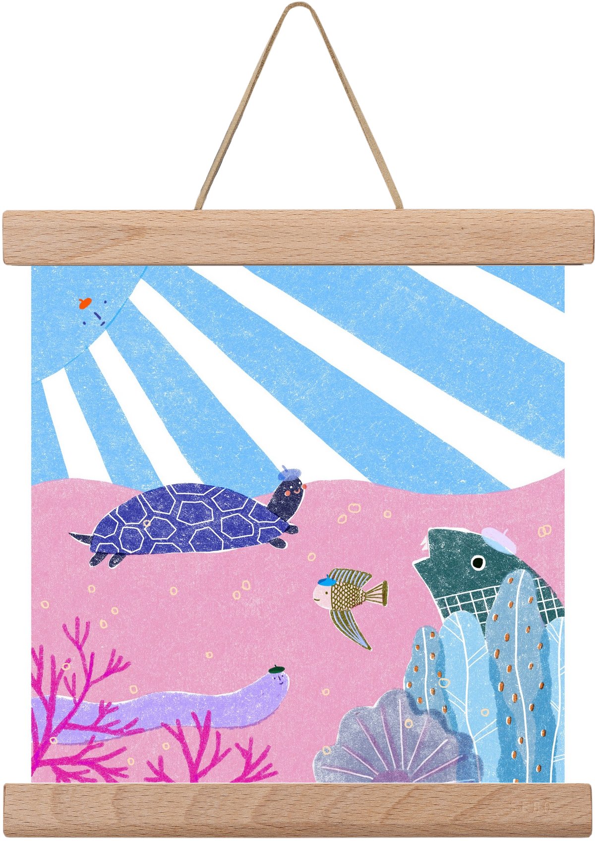 The happy gang, 20x20 cm (20x20 cm), Tölgy akasztó