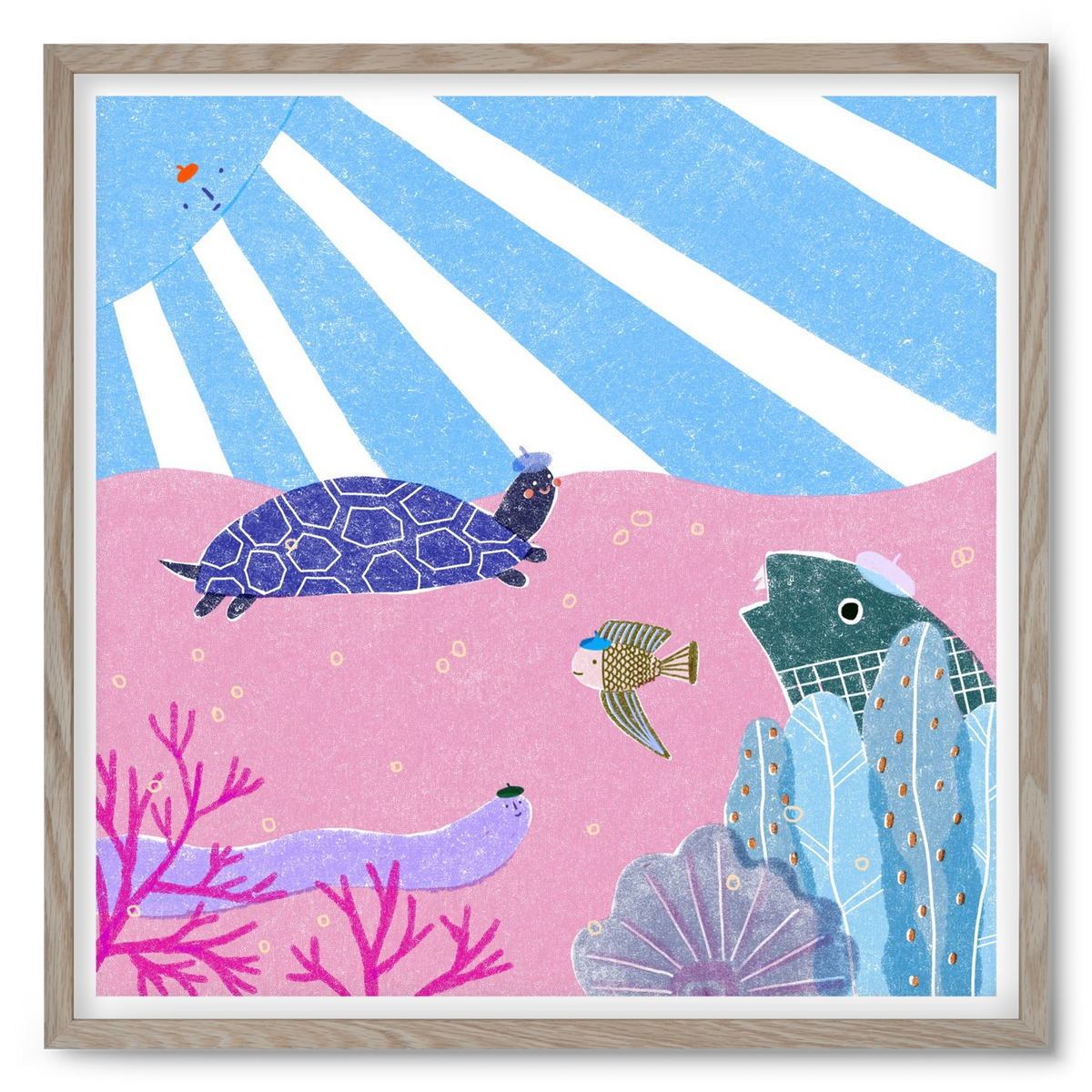 The happy gang, 50x50 cm (50x50 cm), Tölgy keret