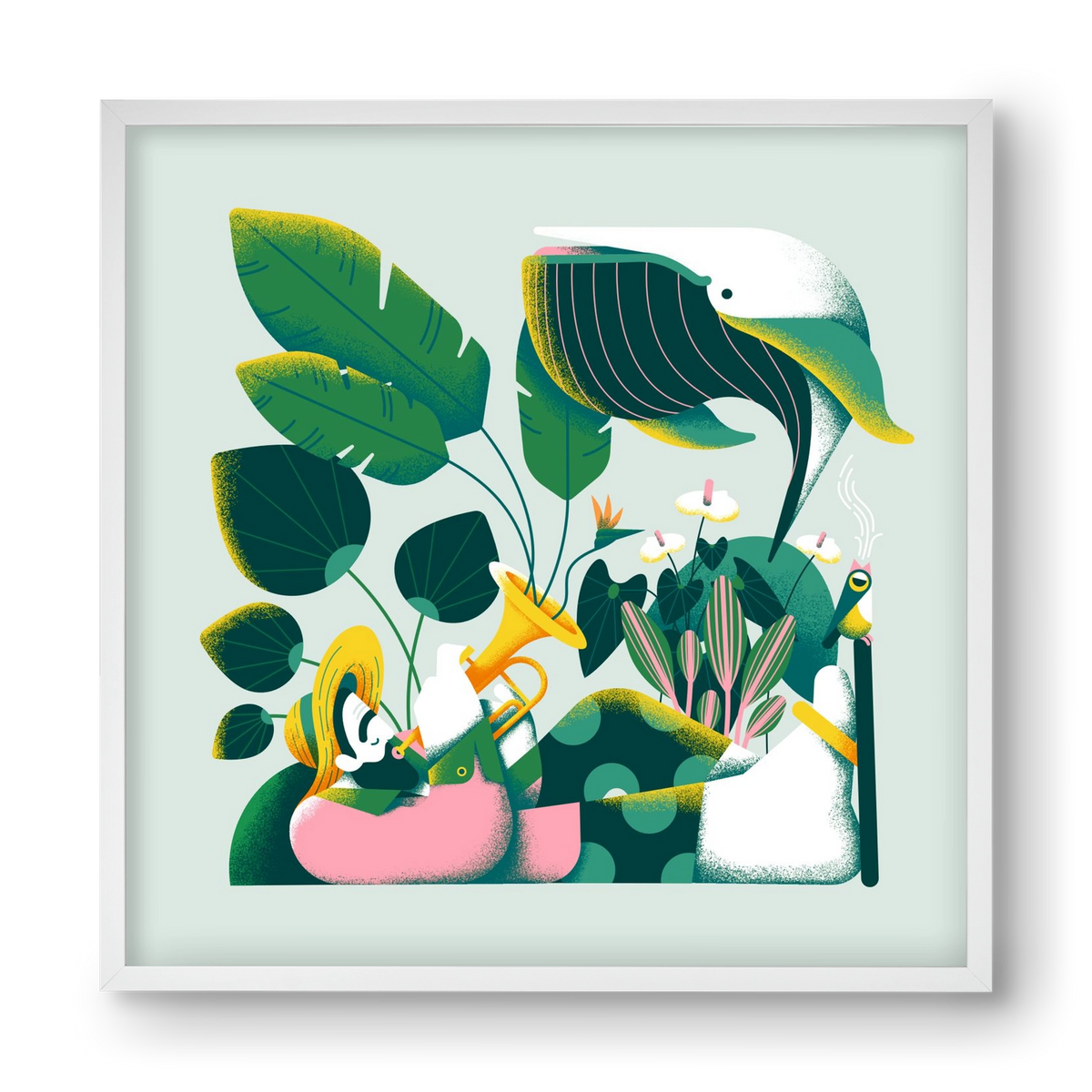 Voice of nature, 40x40 cm (40x40 cm), Fehér keret