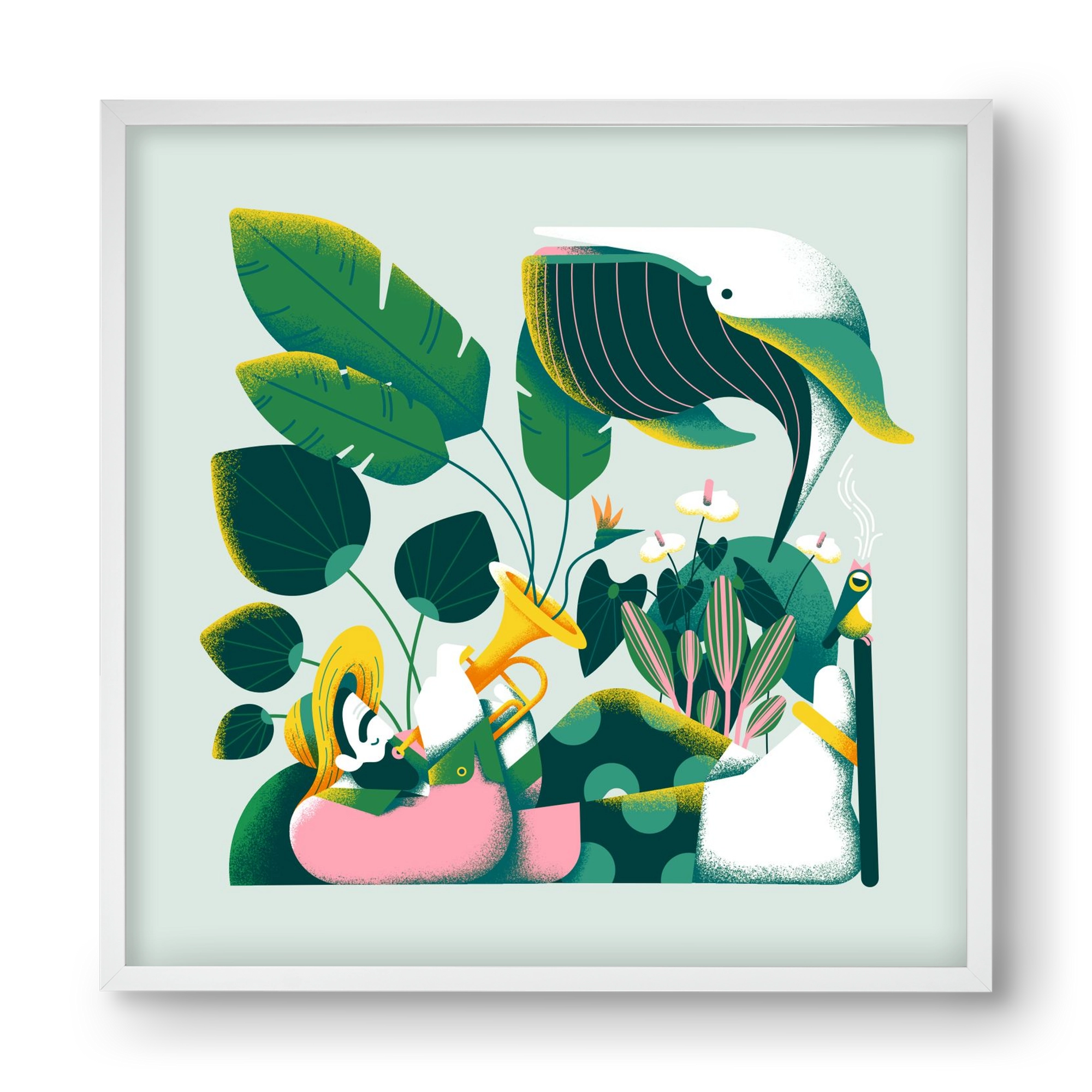 Voice of nature, 40x40 cm (40x40 cm), Fehér keret