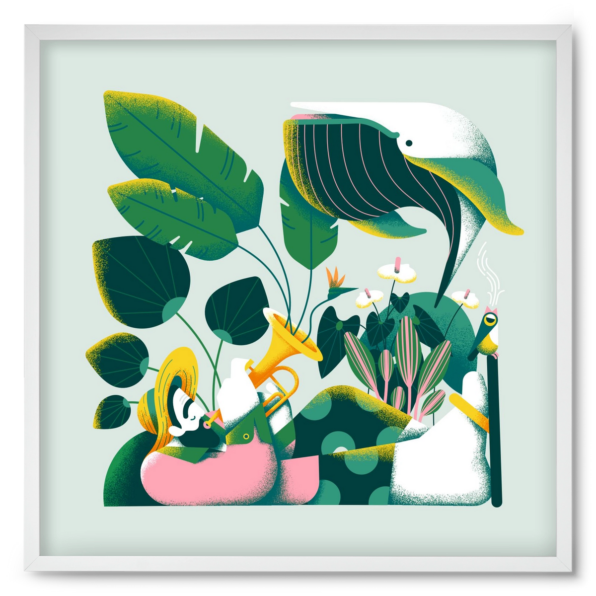 Voice of nature, 50x50 cm (50x50 cm), Fehér keret