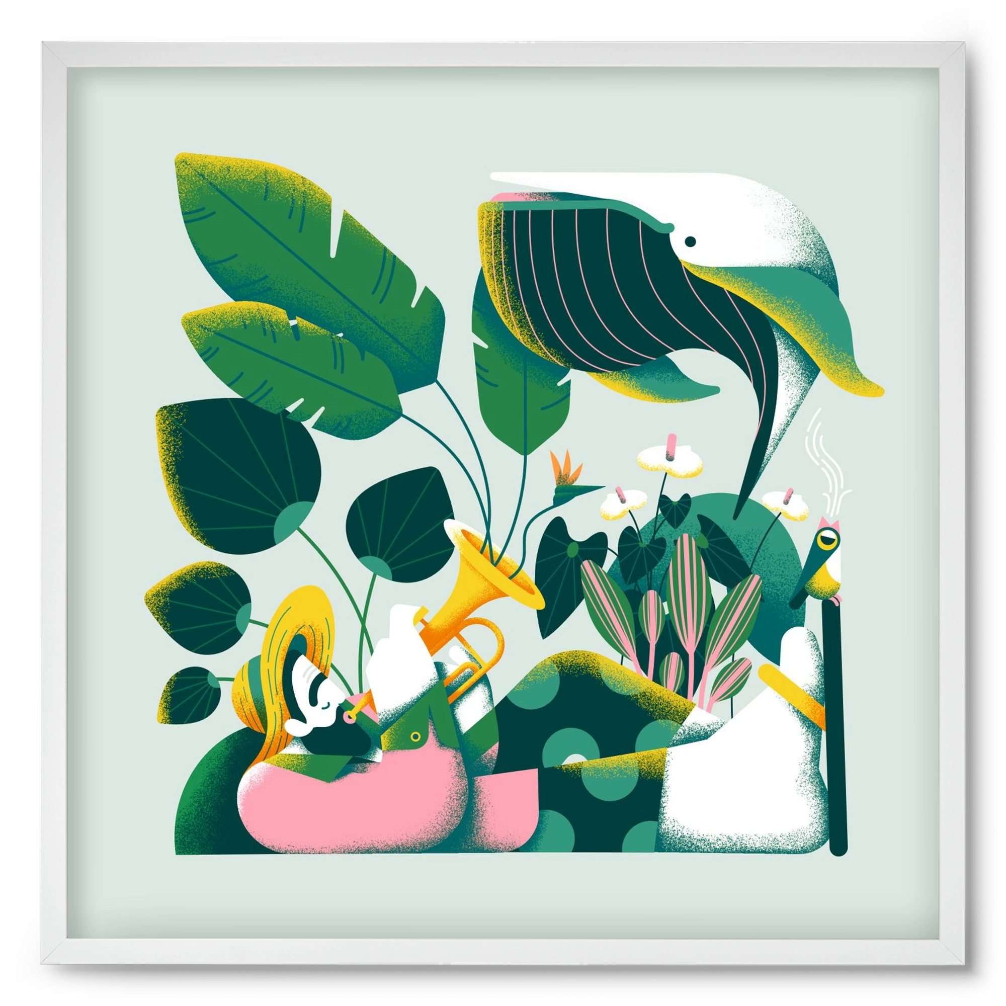 Voice of nature, 50x50 cm (50x50 cm), Fehér keret