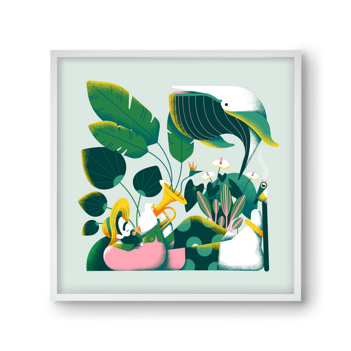 Voice of nature, 30x30 cm (30x30 cm), Fehér keret