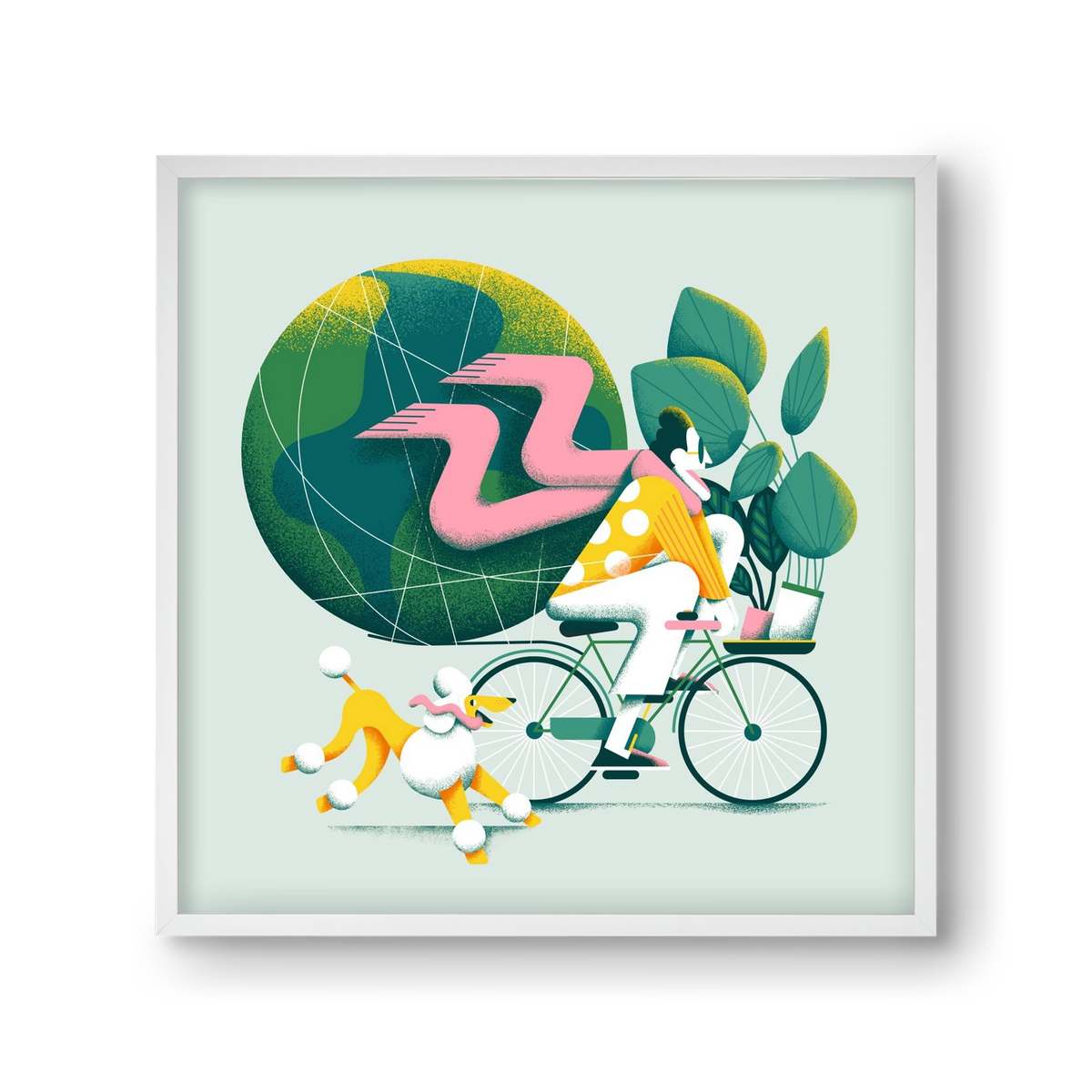 Planet cycler, 30x30 cm (30x30 cm), Fehér keret