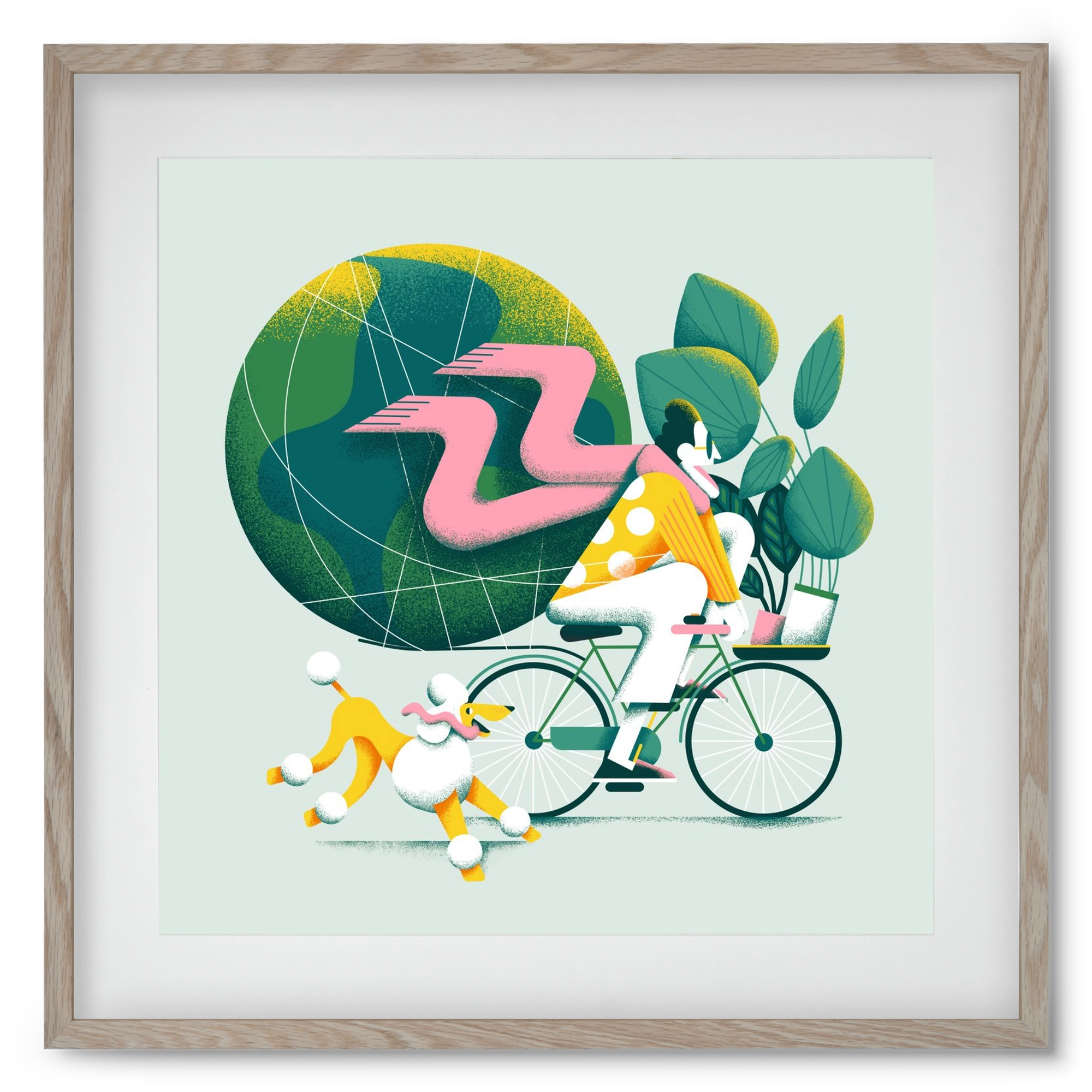 Planet cycler, 50x50 cm (40x40 cm), Tölgy keret, paszpartuval