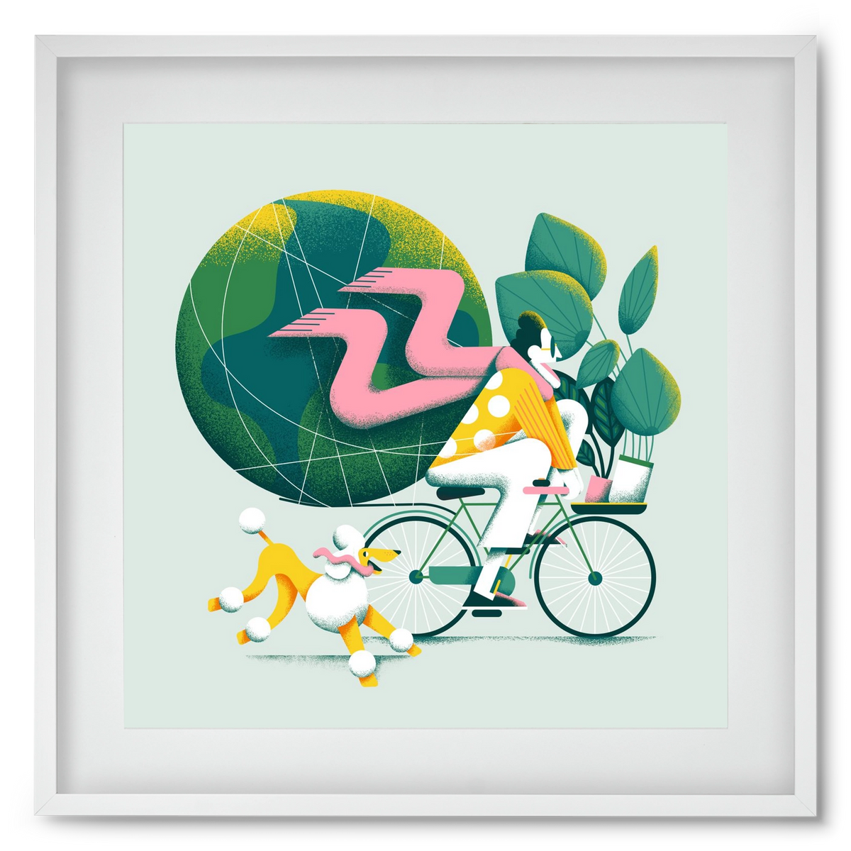 Planet cycler, 50x50 cm (40x40 cm), Fehér keret, paszpartuval