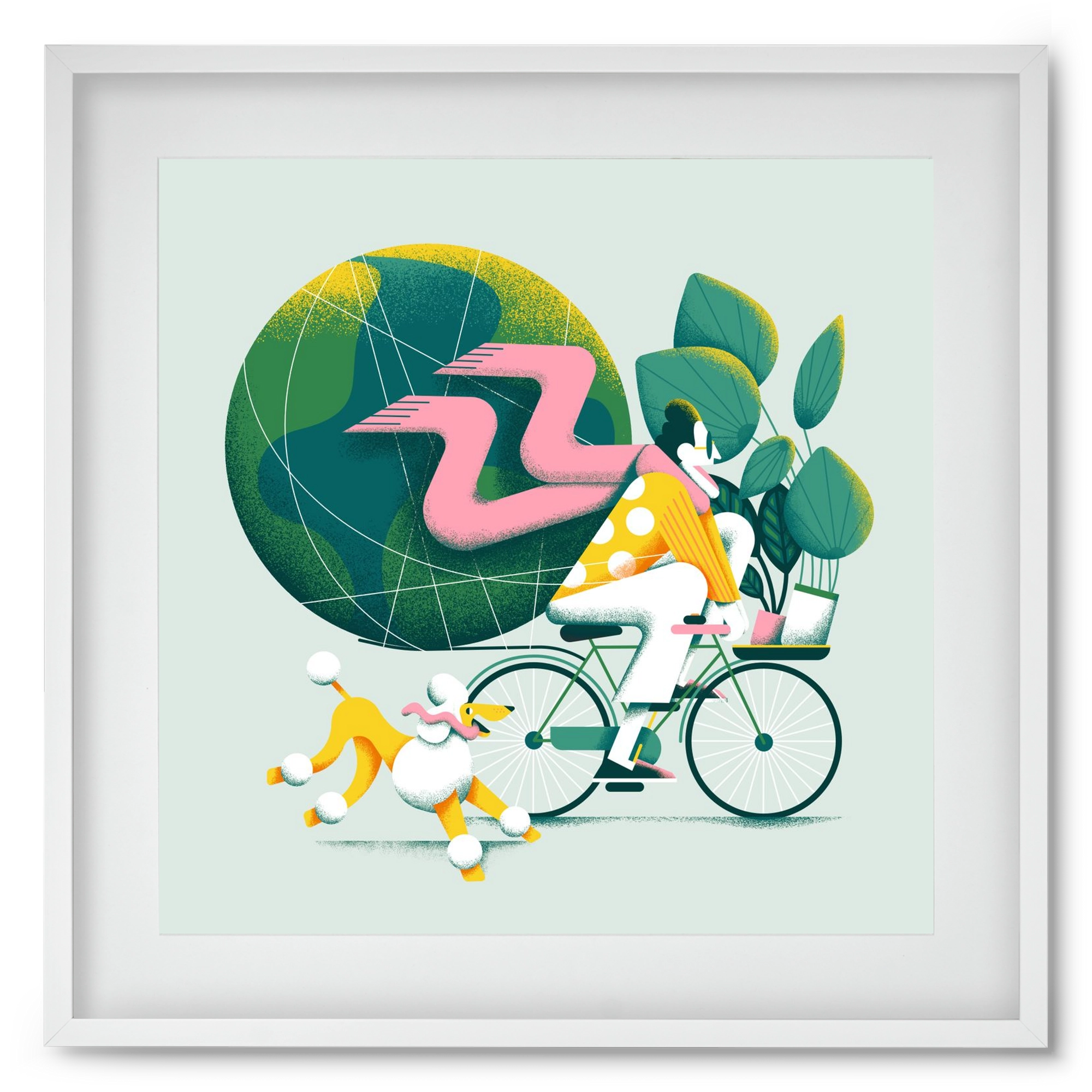 Planet cycler, 50x50 cm (40x40 cm), Fehér keret, paszpartuval