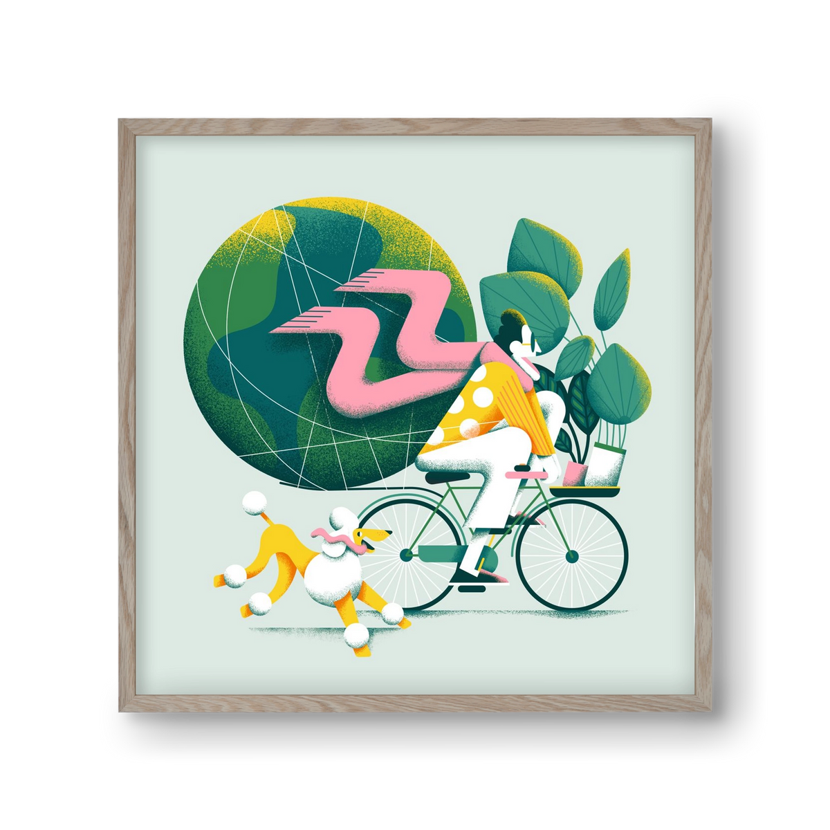 Planet cycler, 30x30 cm (30x30 cm), Tölgy keret