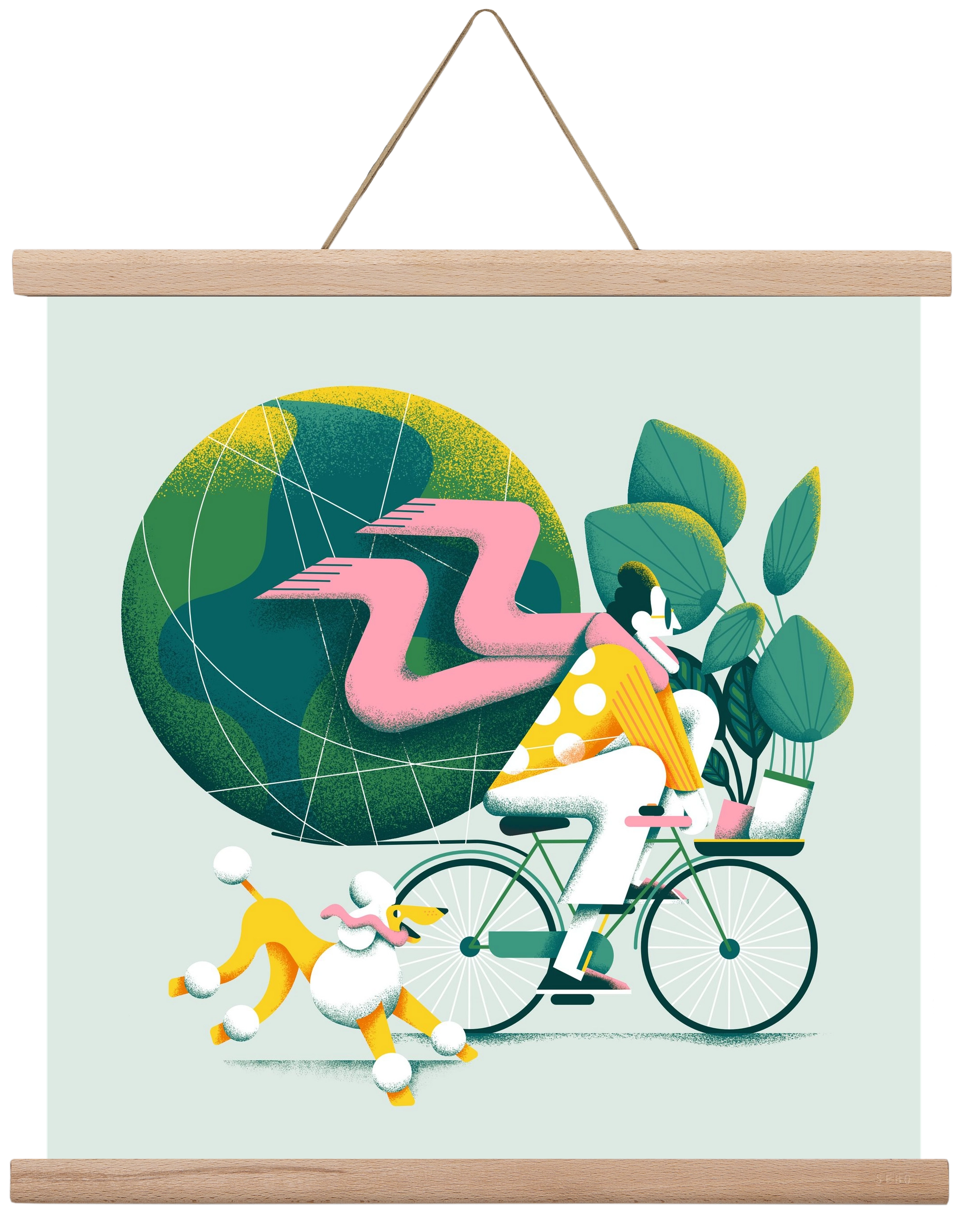 Planet cycler, 40x40 cm (40x40 cm), Tölgy akasztó