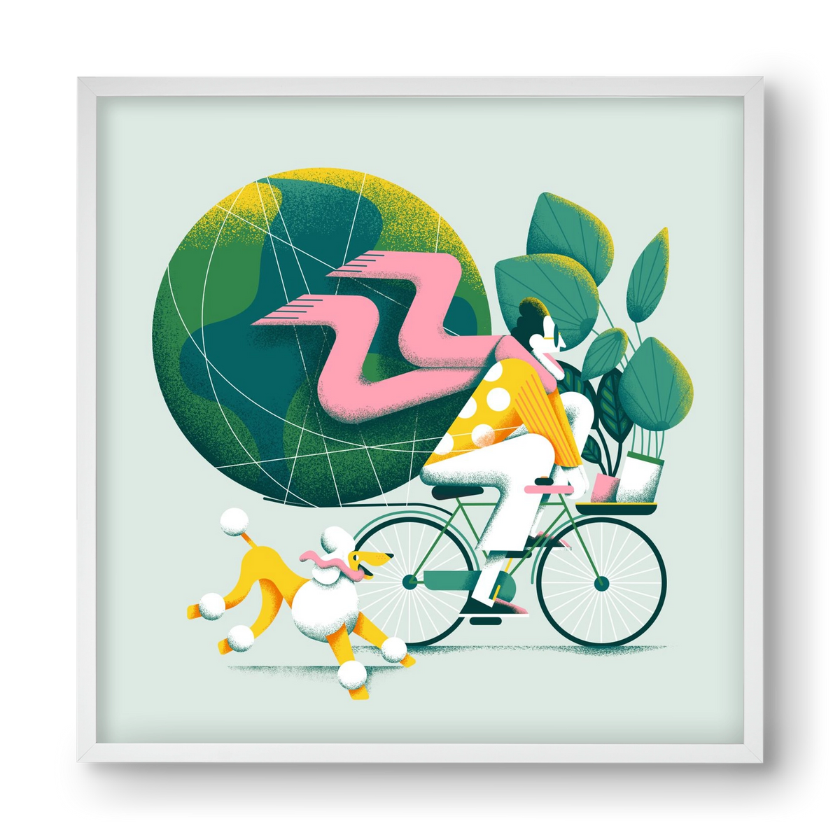 Planet cycler, 40x40 cm (40x40 cm), Fehér keret