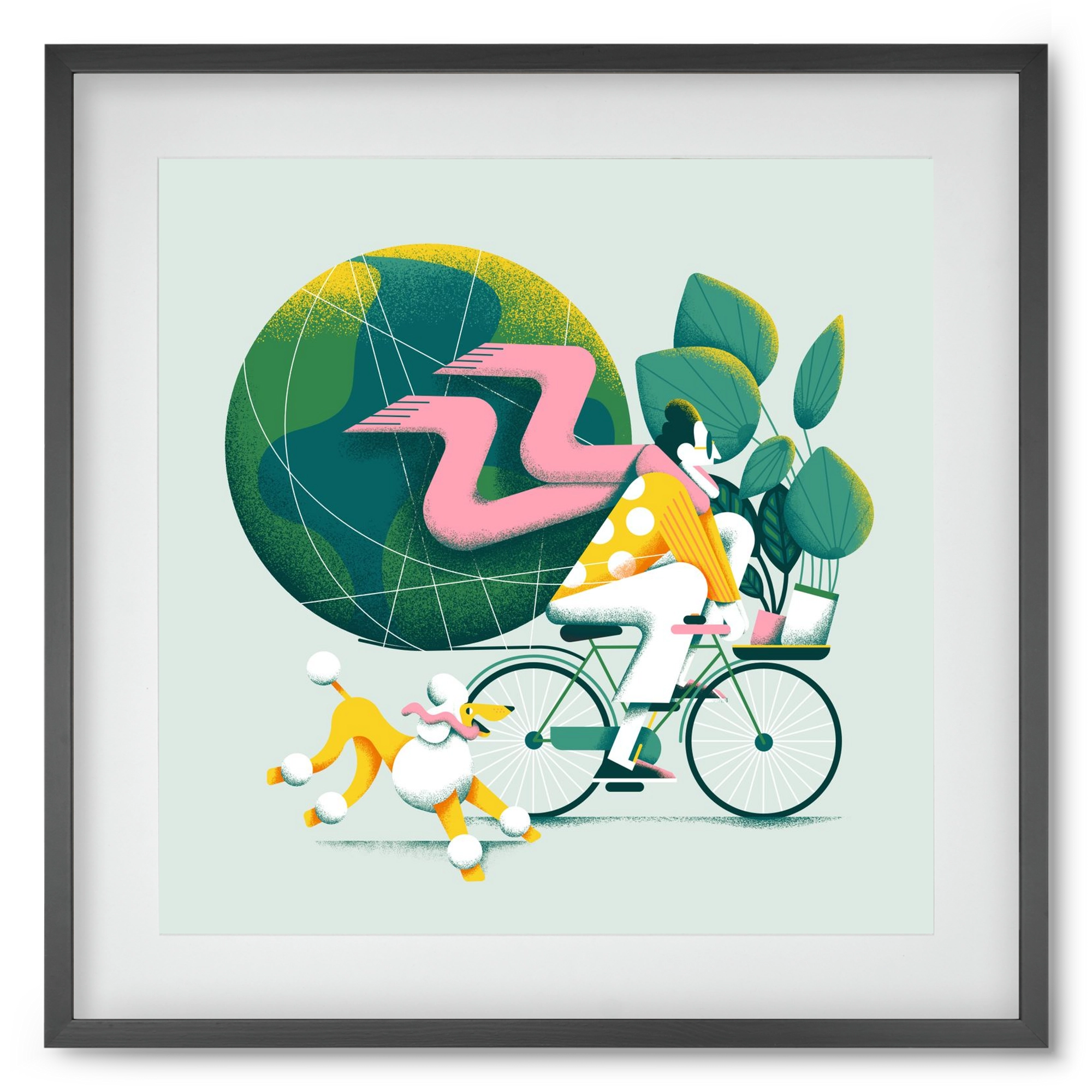 Planet cycler, 50x50 cm (40x40 cm), Fekete keret, paszpartuval