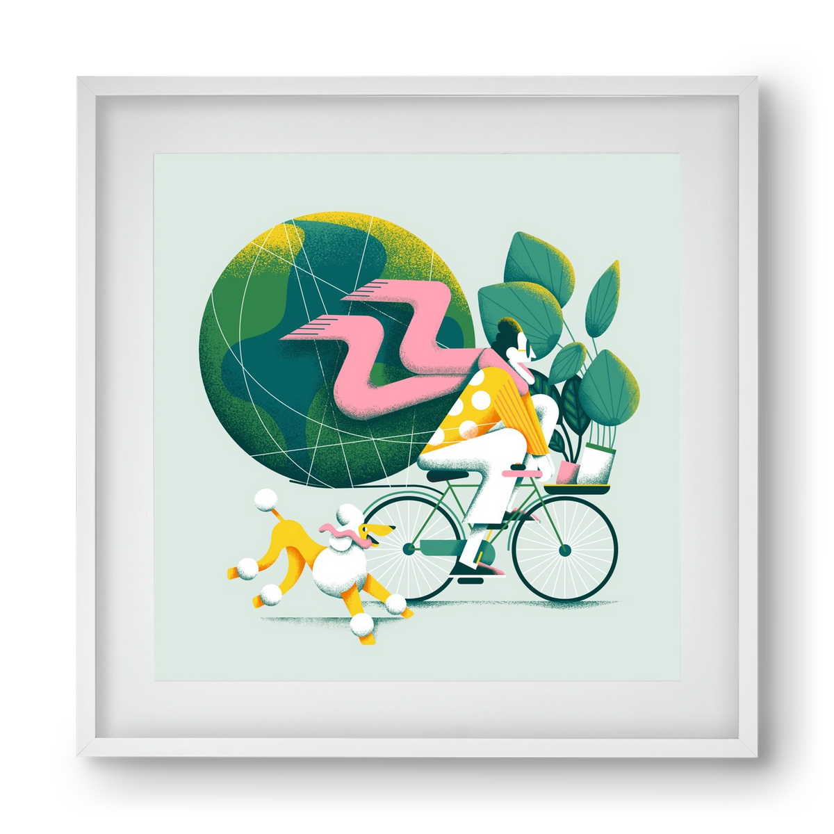 Planet cycler, 40x40 cm (30x30 cm), Fehér keret, paszpartuval